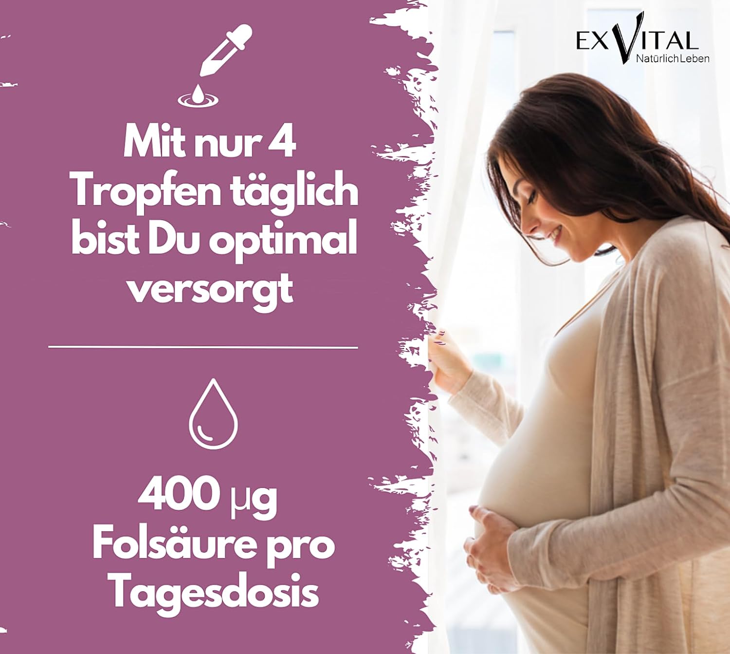 EXVital Frauengesundheit acido folico gocce 400 µg 50 ml gravidanza