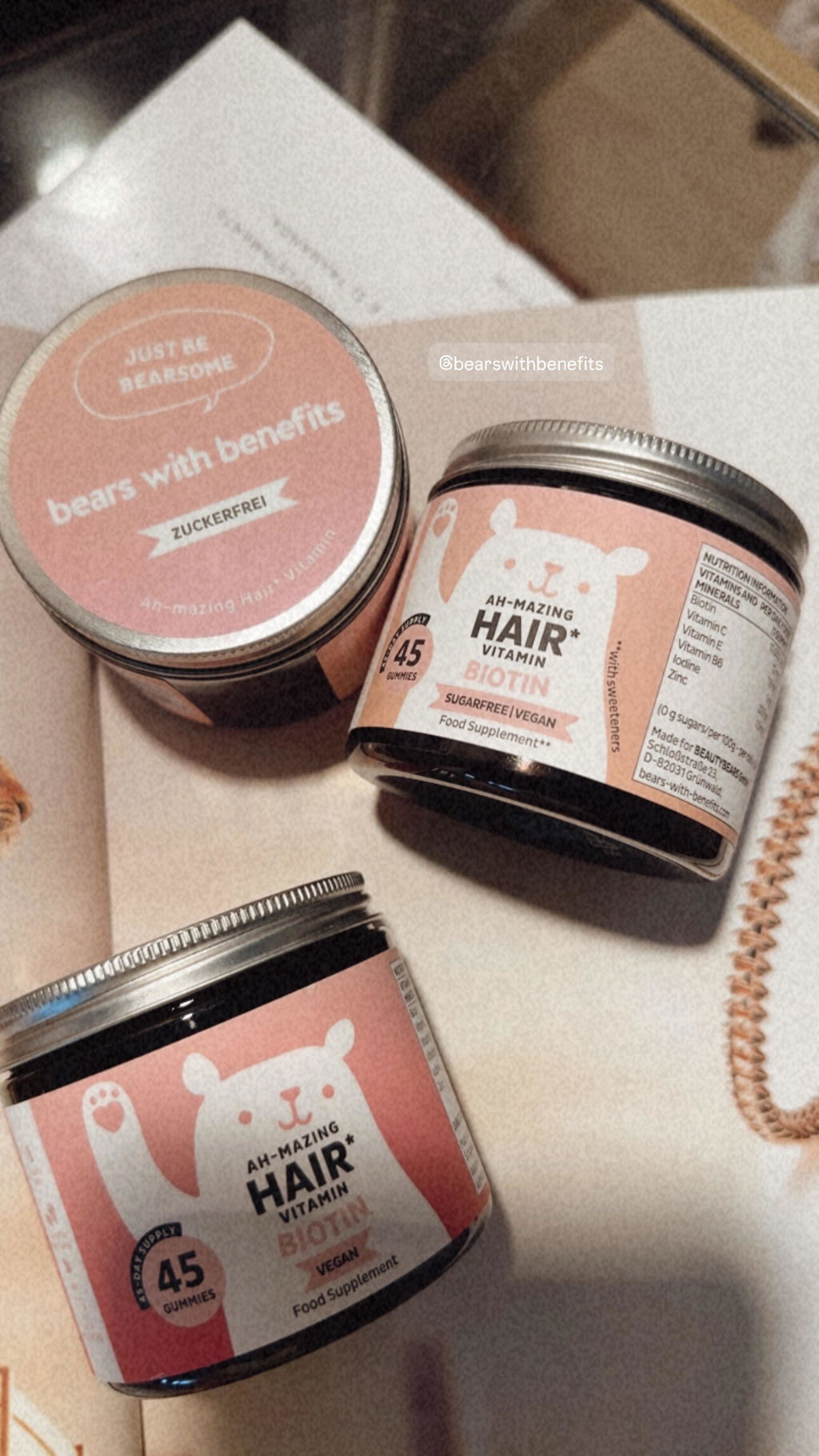 Beauty Bears Ah-Mazing Hair Biotina gommose 45 giorni vegan