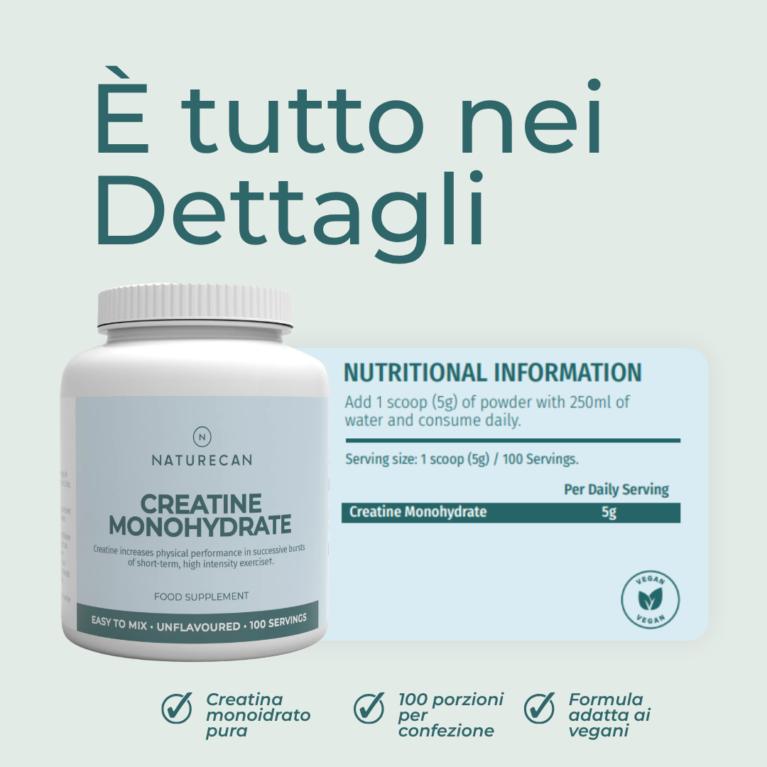 Naturecan Protein Creatina Monoidrato polvere 500 g vegana