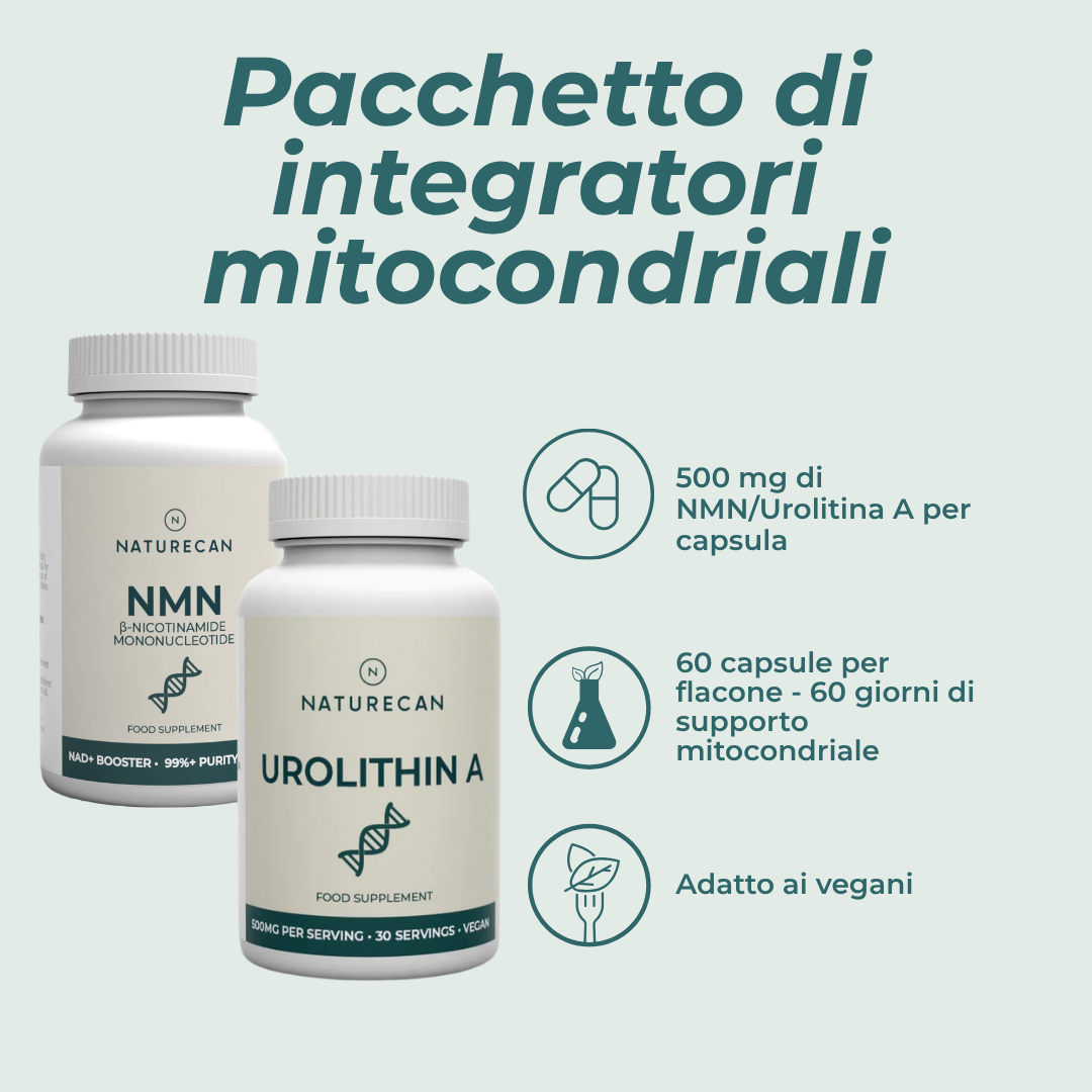 Naturecan Bundles NMN Urolitina A Integratore 60 Capsule Energia