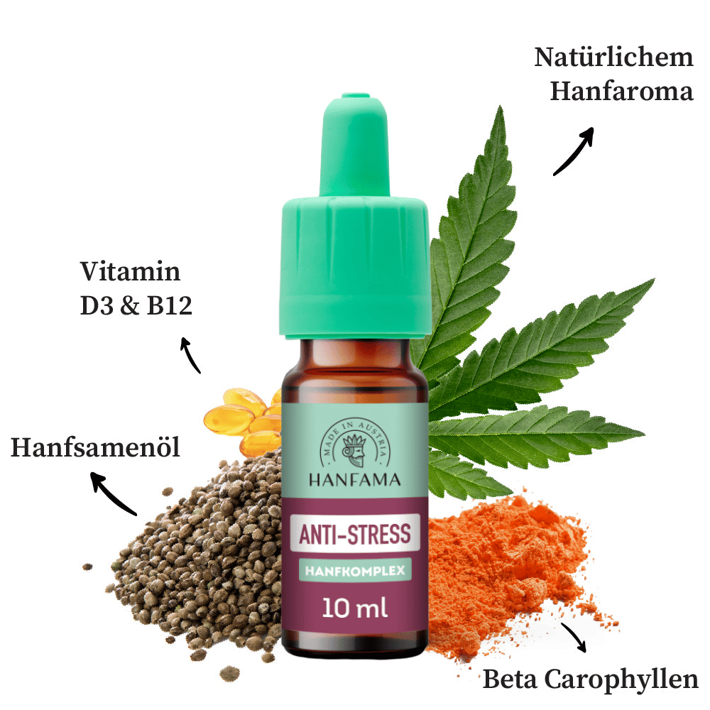 Hanfama Antistress complesso canapa gocce vitamina D3 1 pz
