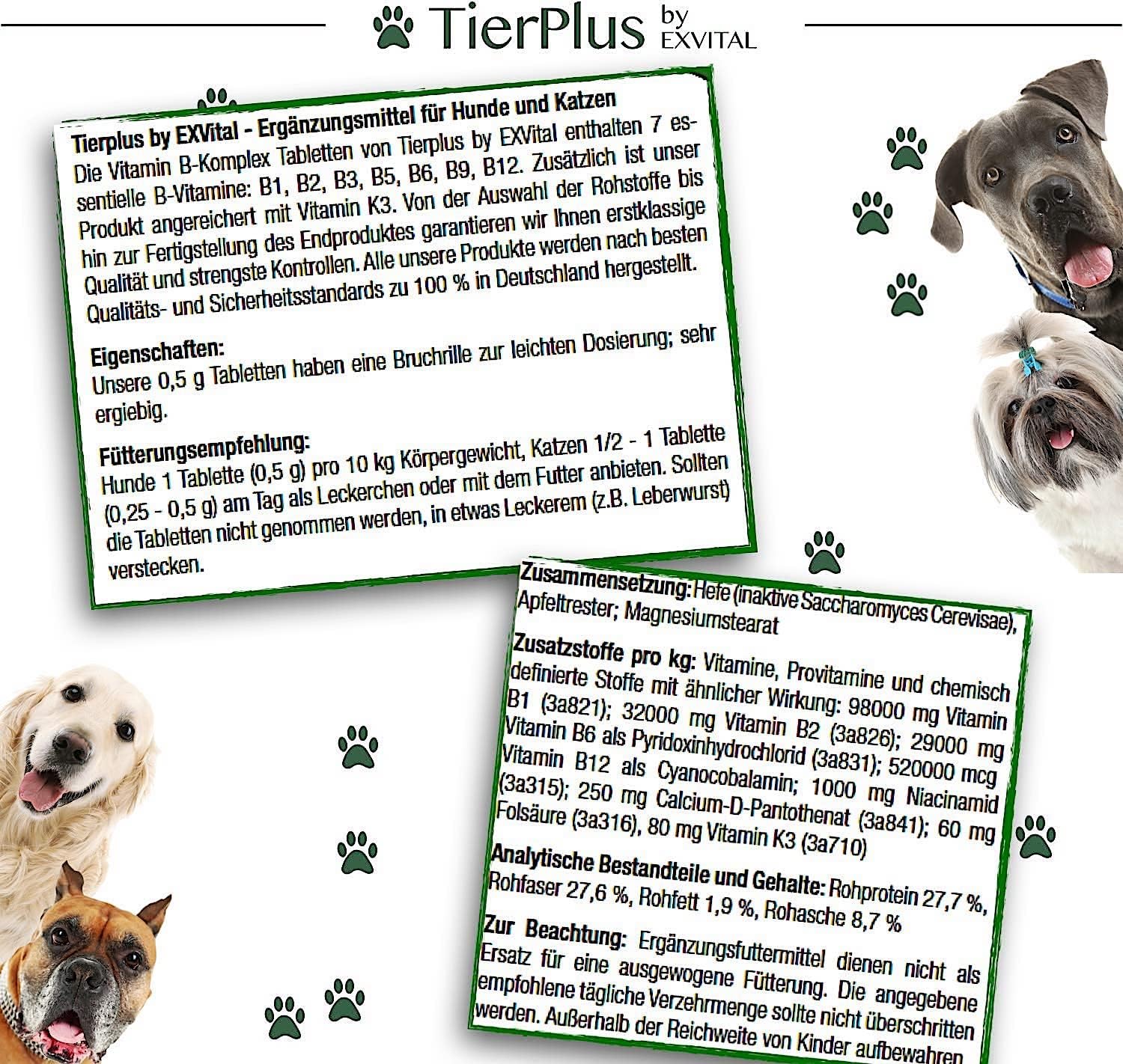 EXVital Tierplus Vitamina B Complex 120 compresse cani gatti