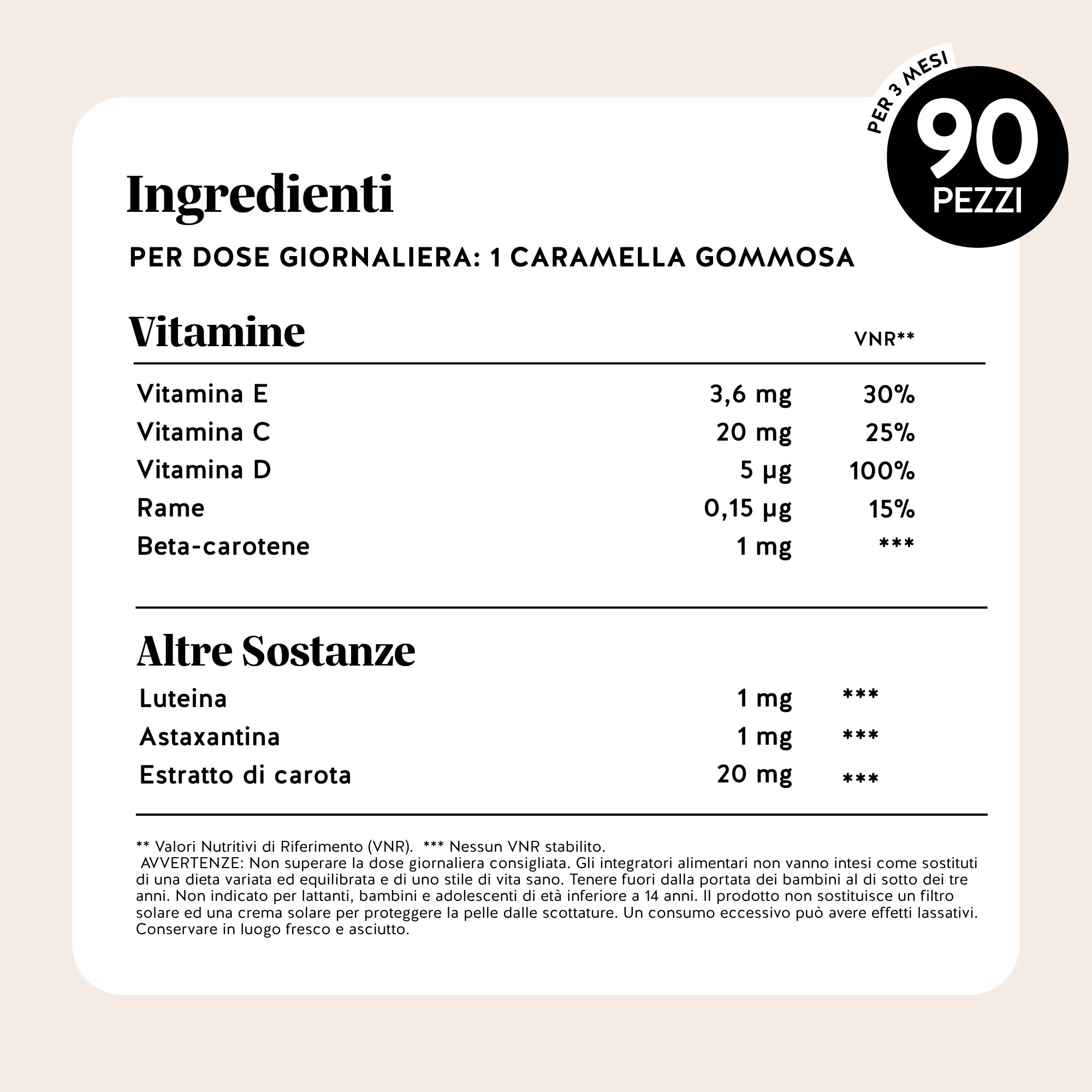 Beauty Bears Golden Goddess Tan Vitamin orsetti 45 giorni betacarotene