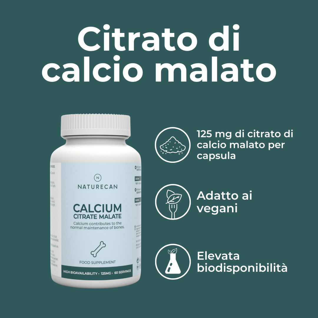 Naturecan Citrato di Calcio Malato 60 Capsule Integratore Ossa