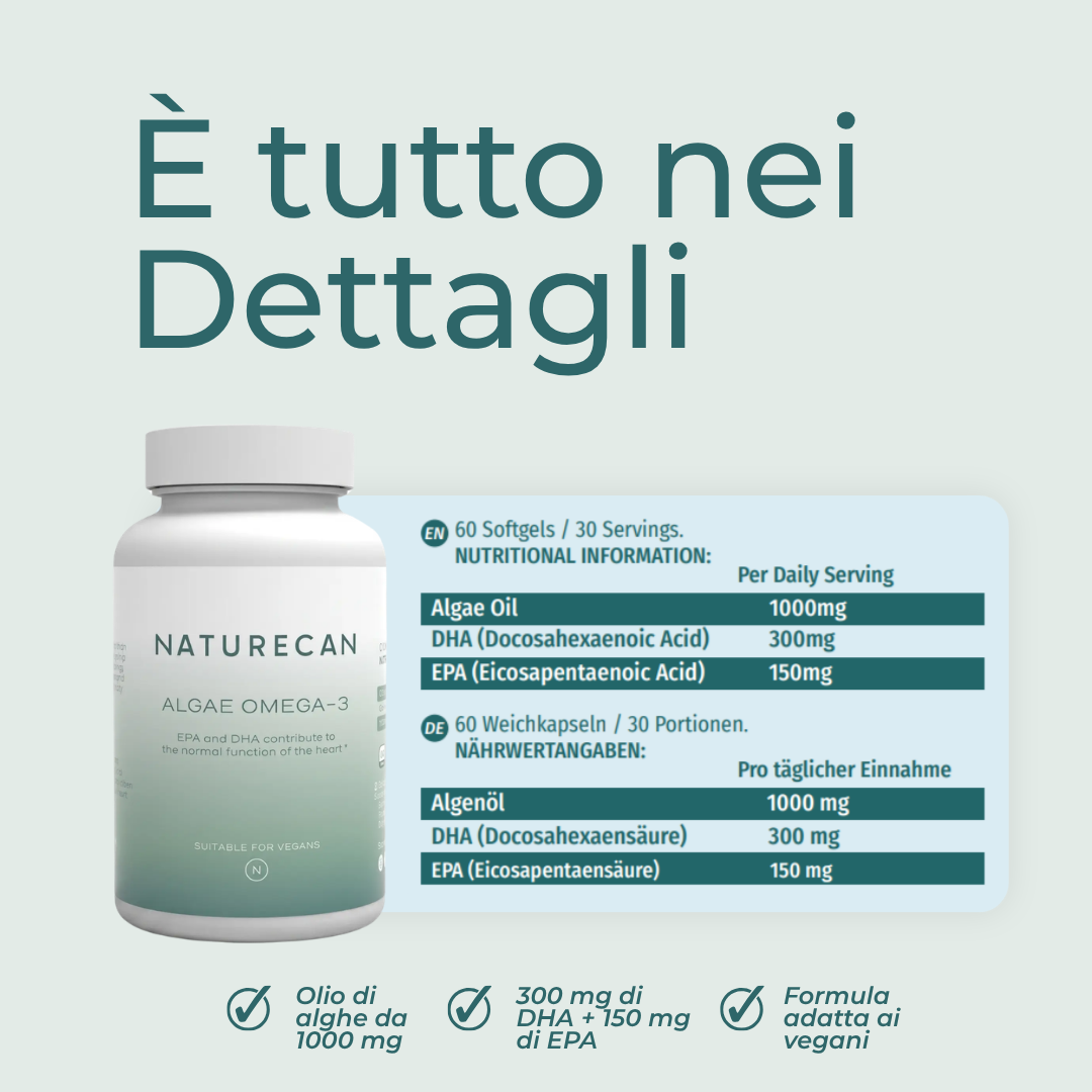 Naturecan Omega-3 Vegano Alghe DHA EPA 60 capsule softgel