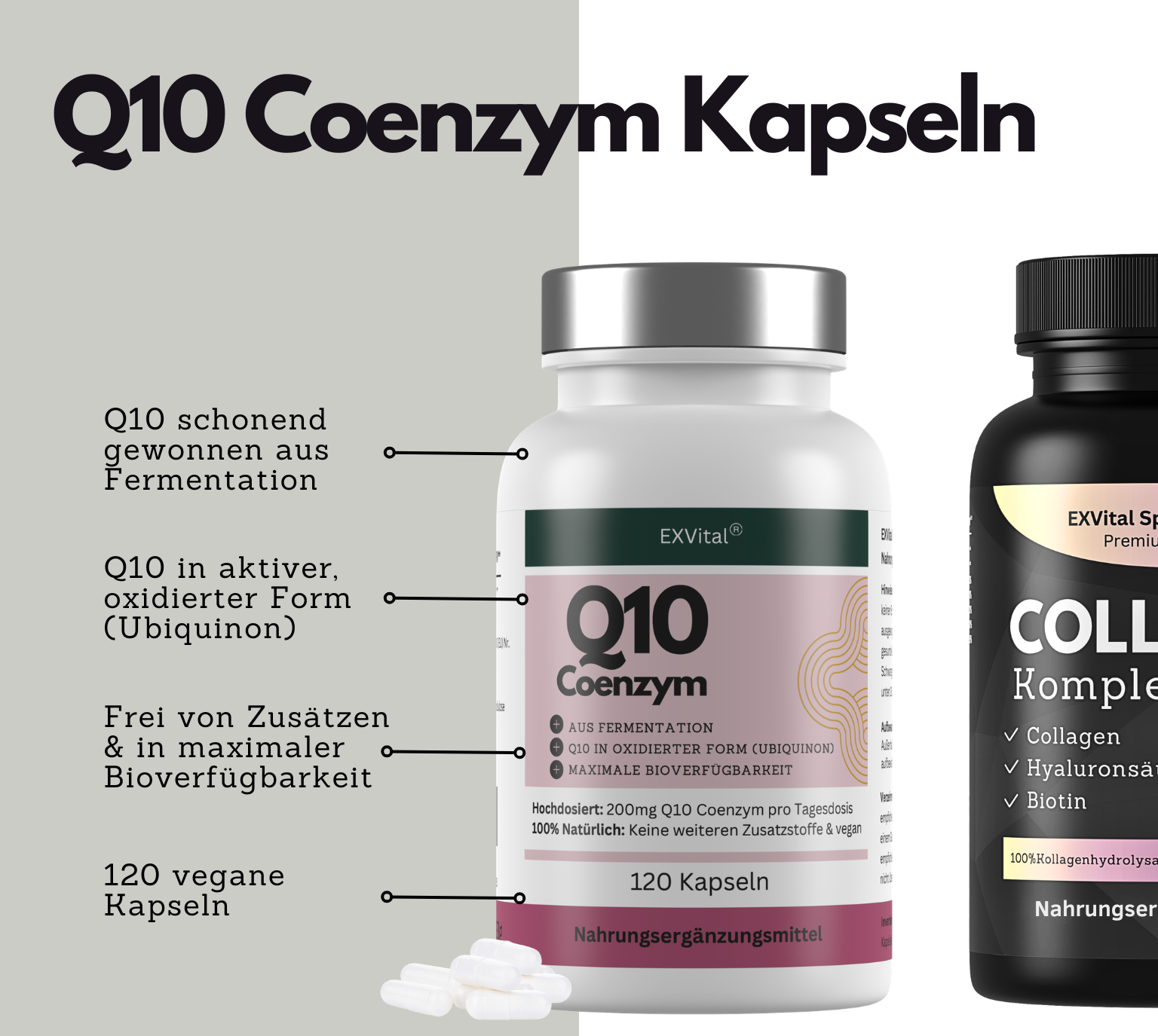 EXVital Natural Beauty Set collagene Q10 OPC capsule