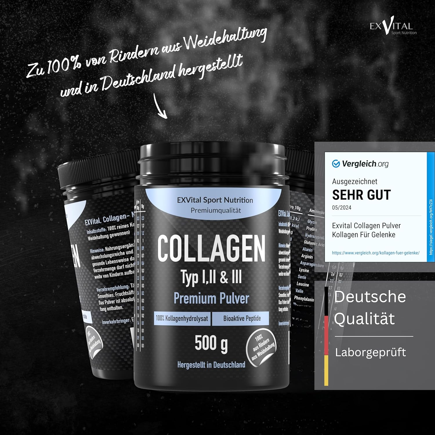 EXVital Kollagen Collagen Pulver polvere 500 g neutro
