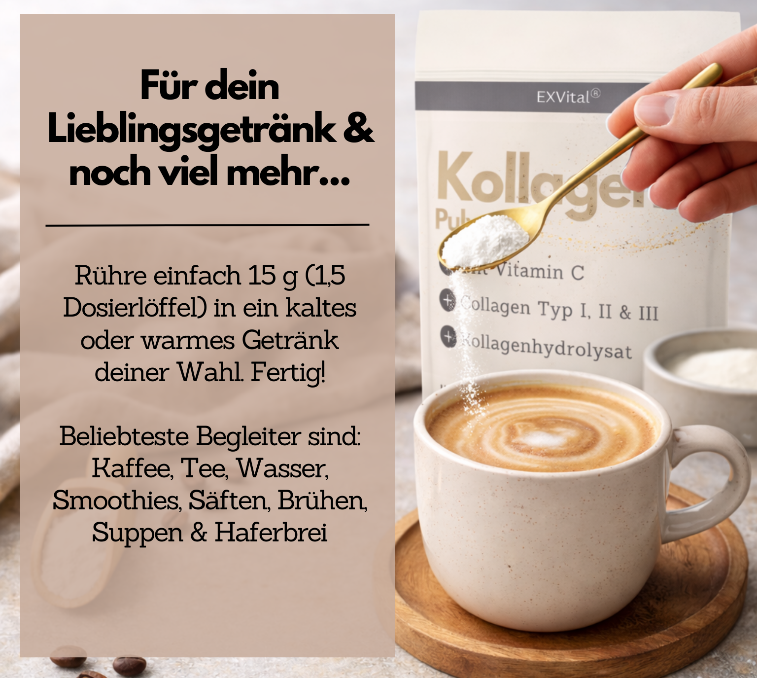 EXVital Kollagen Polvere 500g con Vitamina C