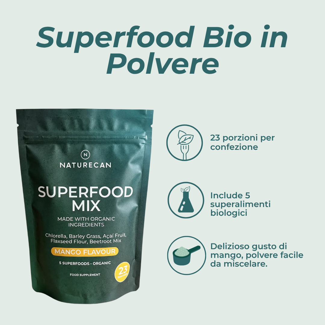 Naturecan Vitamins Superfood Bio in Polvere Mango vegano