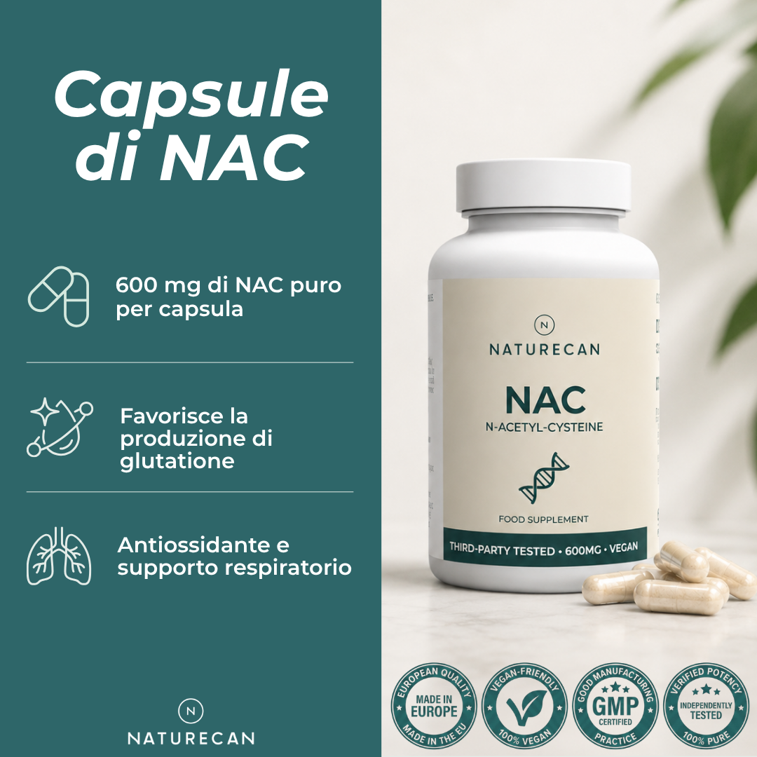 Naturecan NAC 600 mg Capsule Vegane 60 Capsule