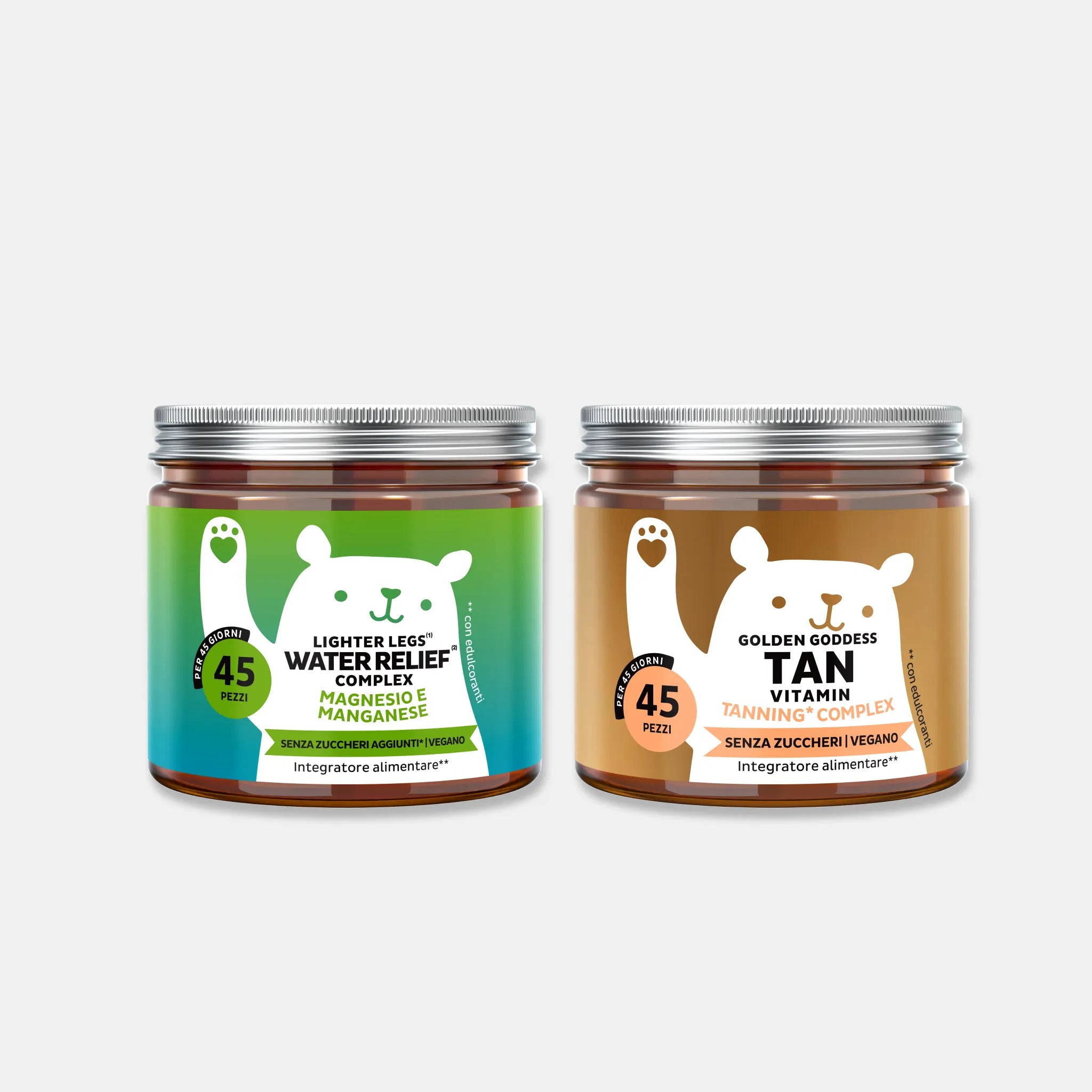Beauty Bears Duo Forme gommose 45 giorni gambe abbronzatura