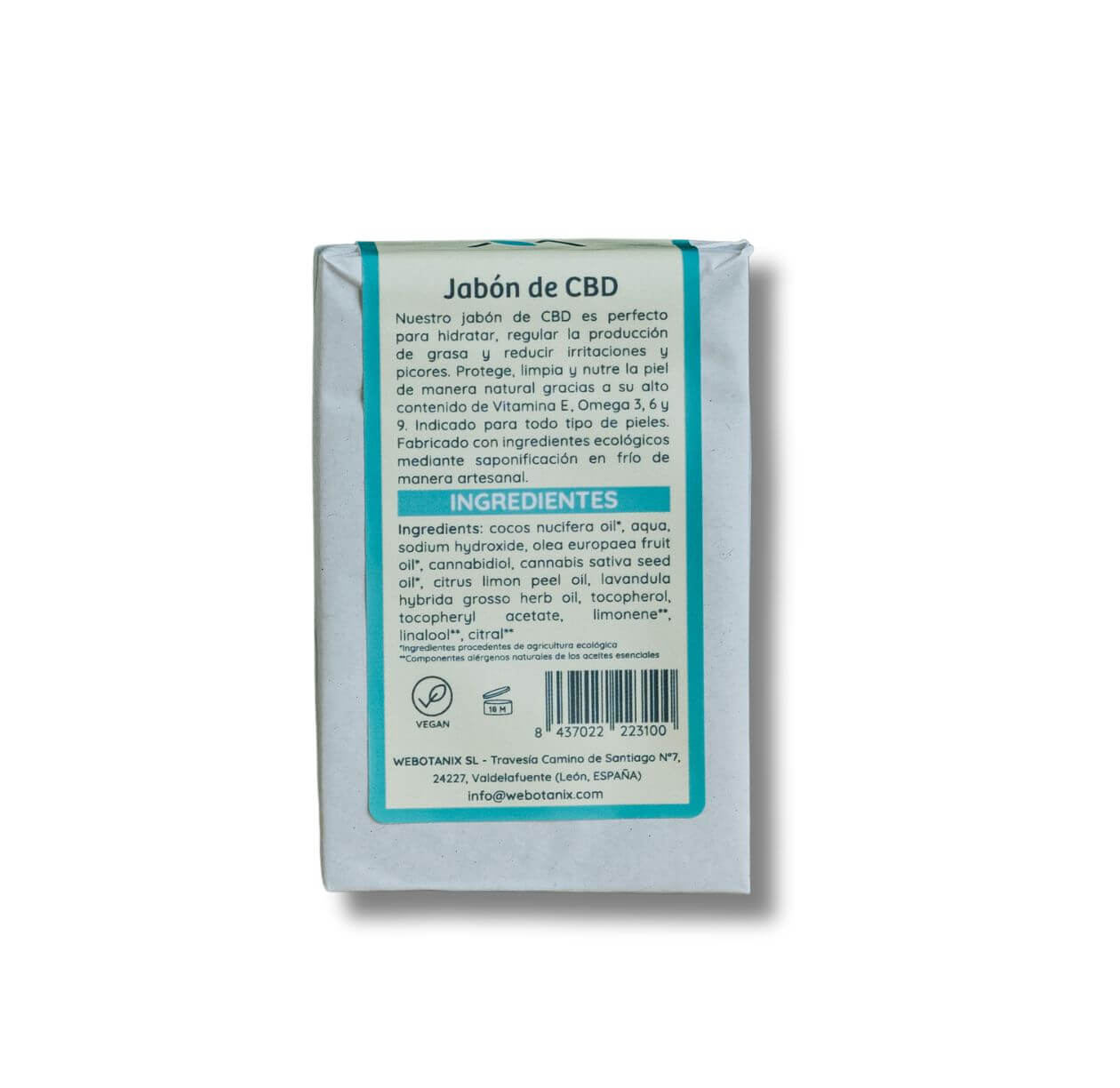 Webotanix Cosmética sapone solido bio CBD 100g