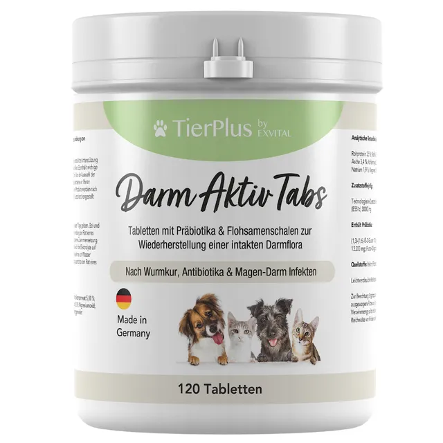 EXVital TierPlus Darm Aktiv cani gatti 120 compresse prebiotici