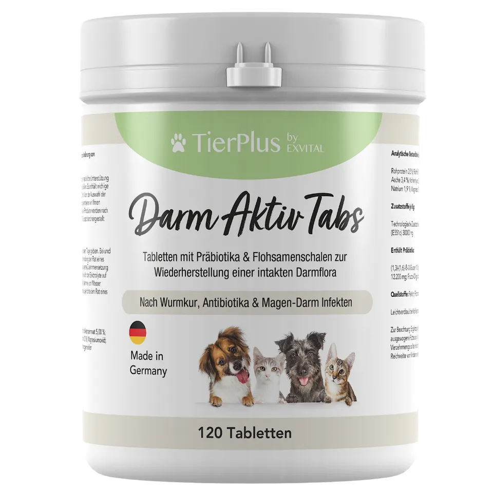 EXVital TierPlus Darm Aktiv cani gatti 120 compresse prebiotici