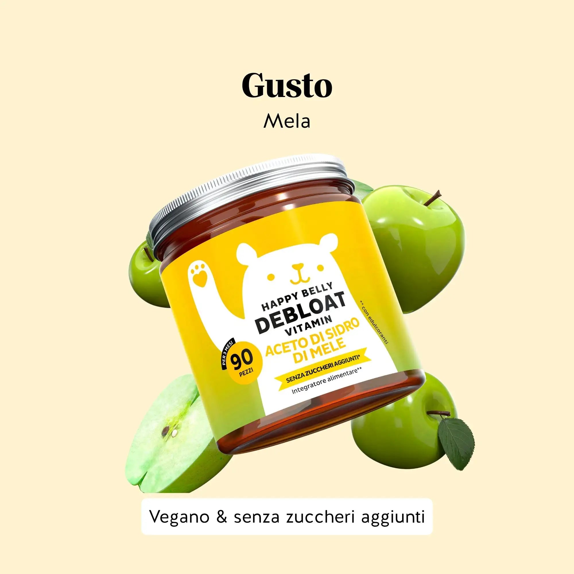 Beauty Bears Happy Belly Debloat Vitamin orsetti 45 giorni aceto di mele