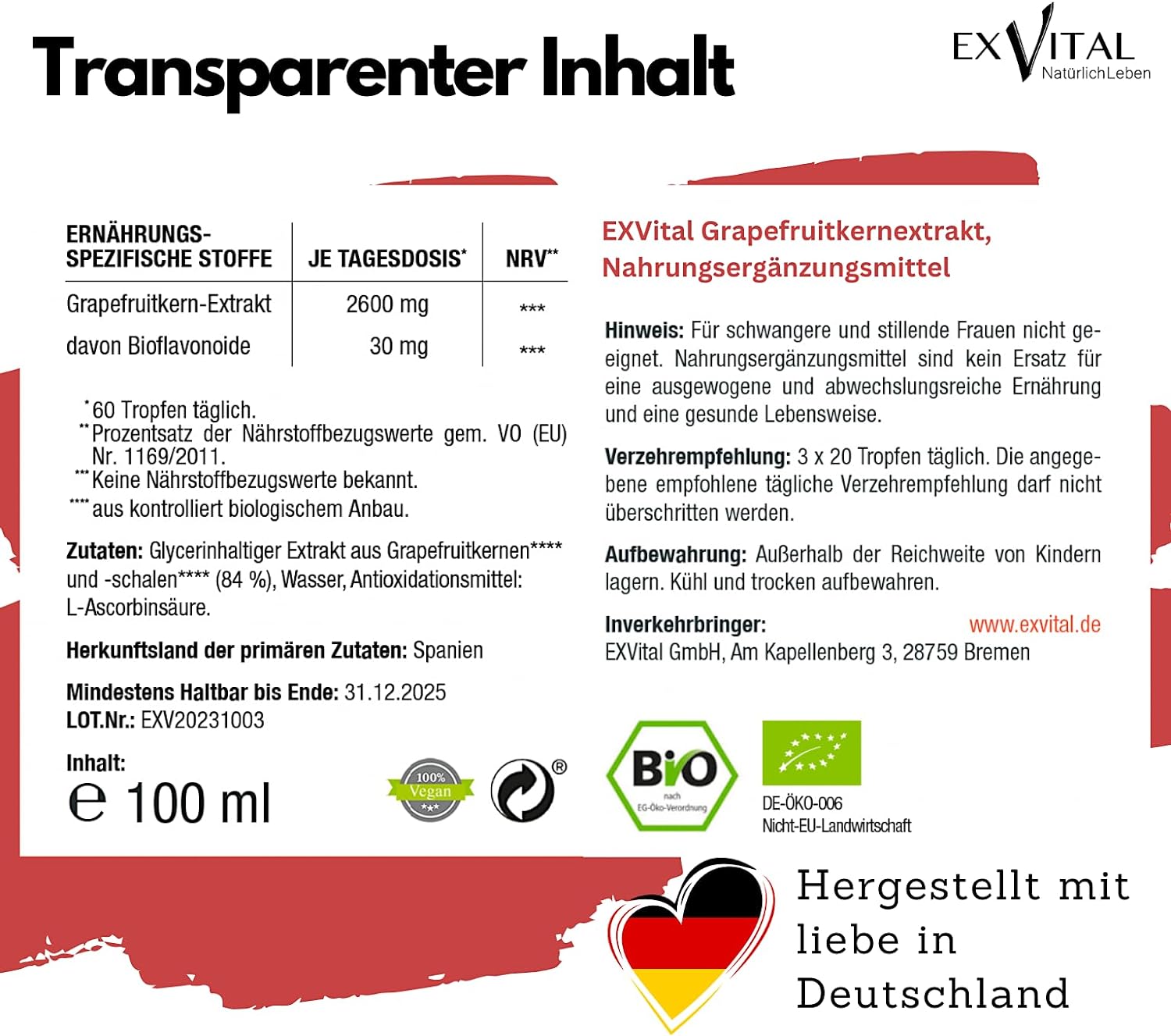 EXVital Herz & Kreislauf semi pompelmo gocce bio 1200 mg