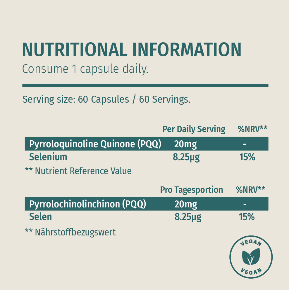 Naturecan Longevity Capsule PQQ 20mg con Selenio Vegane