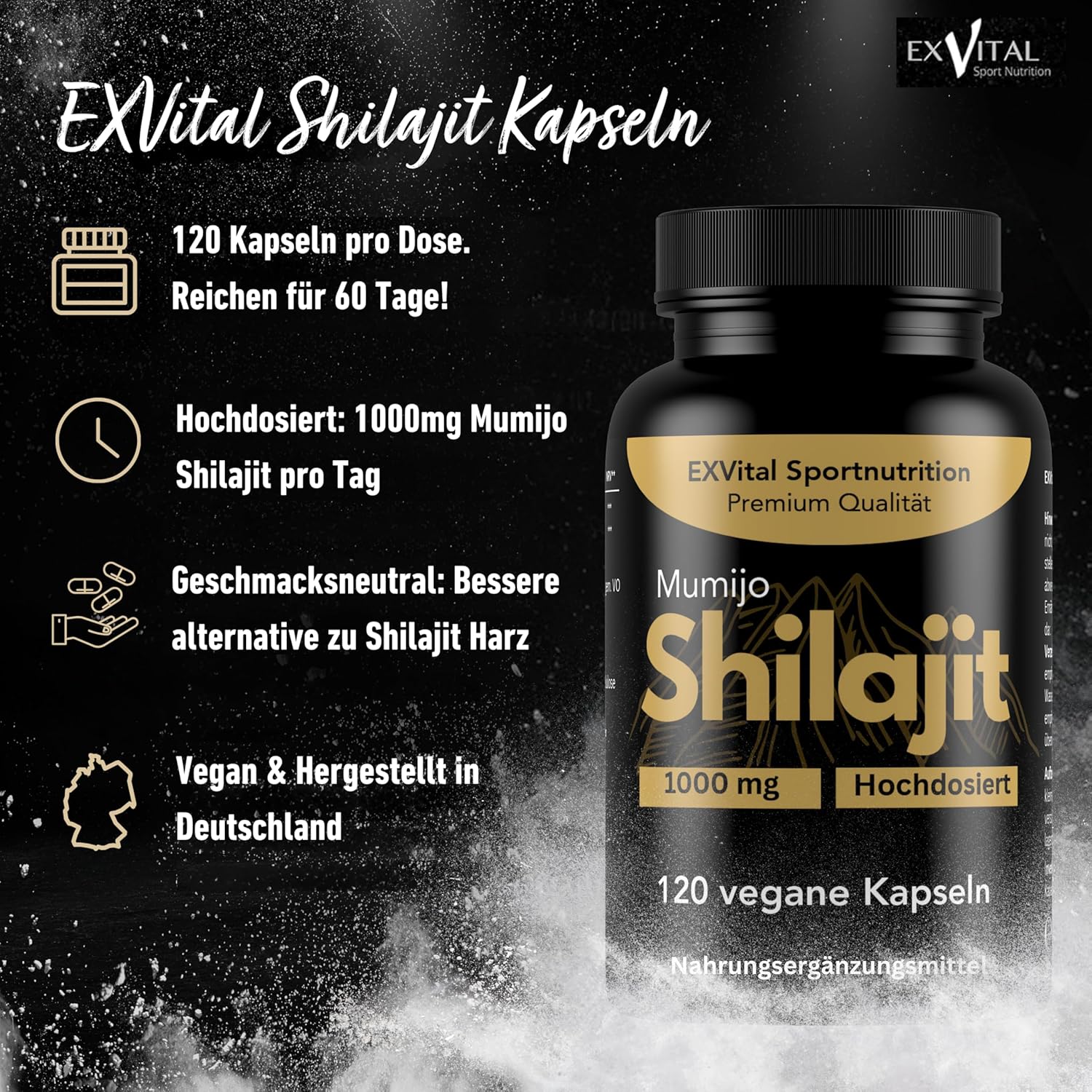 EXVital Gehirn & Fokus Mumijo Shilajit 120 capsule Himalaya