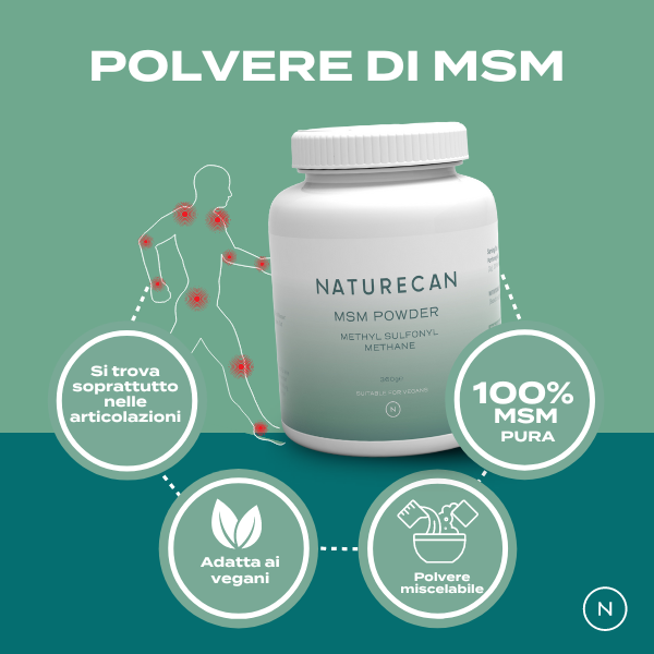 Naturecan MSM in Polvere Puro 100% Integratore Articolazioni