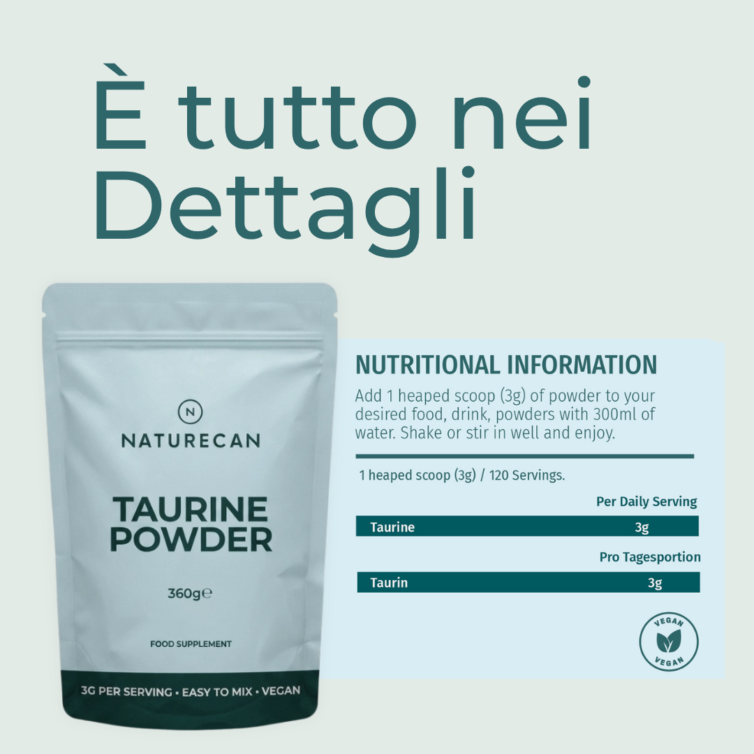 Naturecan Protein Taurina in Polvere 120 Porzioni 3 g
