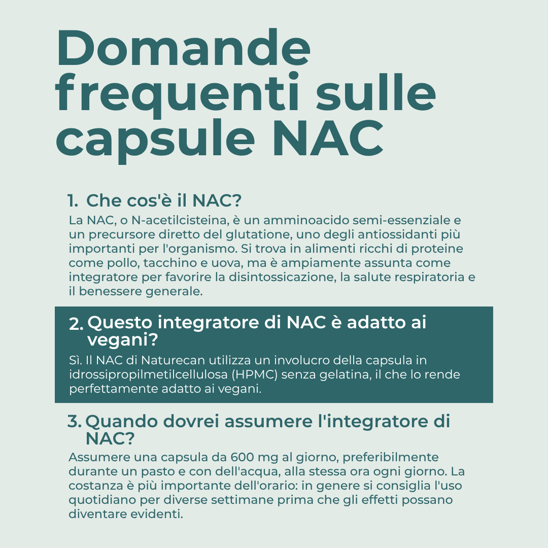 Naturecan NAC 600 mg Capsule Vegane 60 Capsule