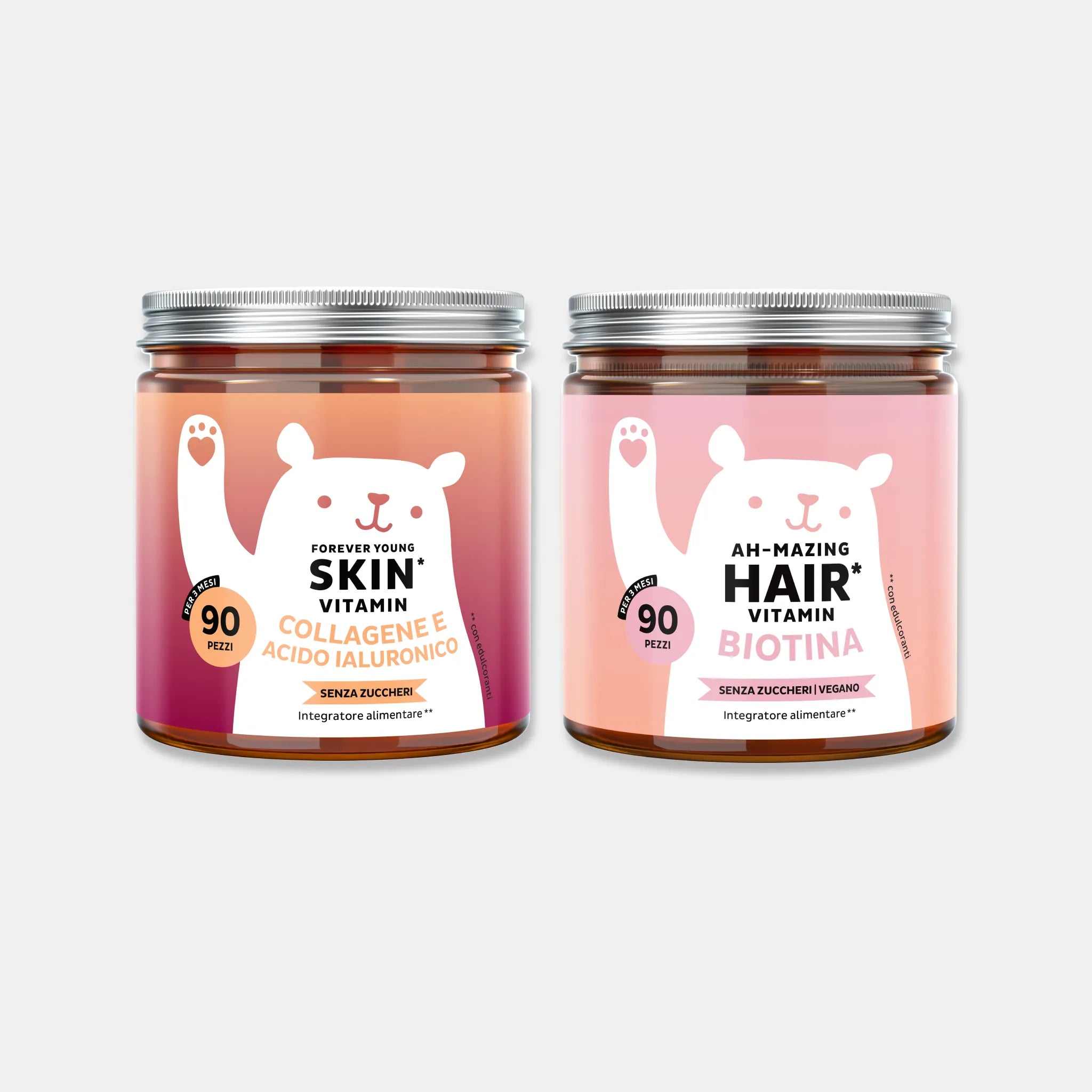 Beauty Bears Duo Anti-Età & Capelli gommose 45 giorni collagene