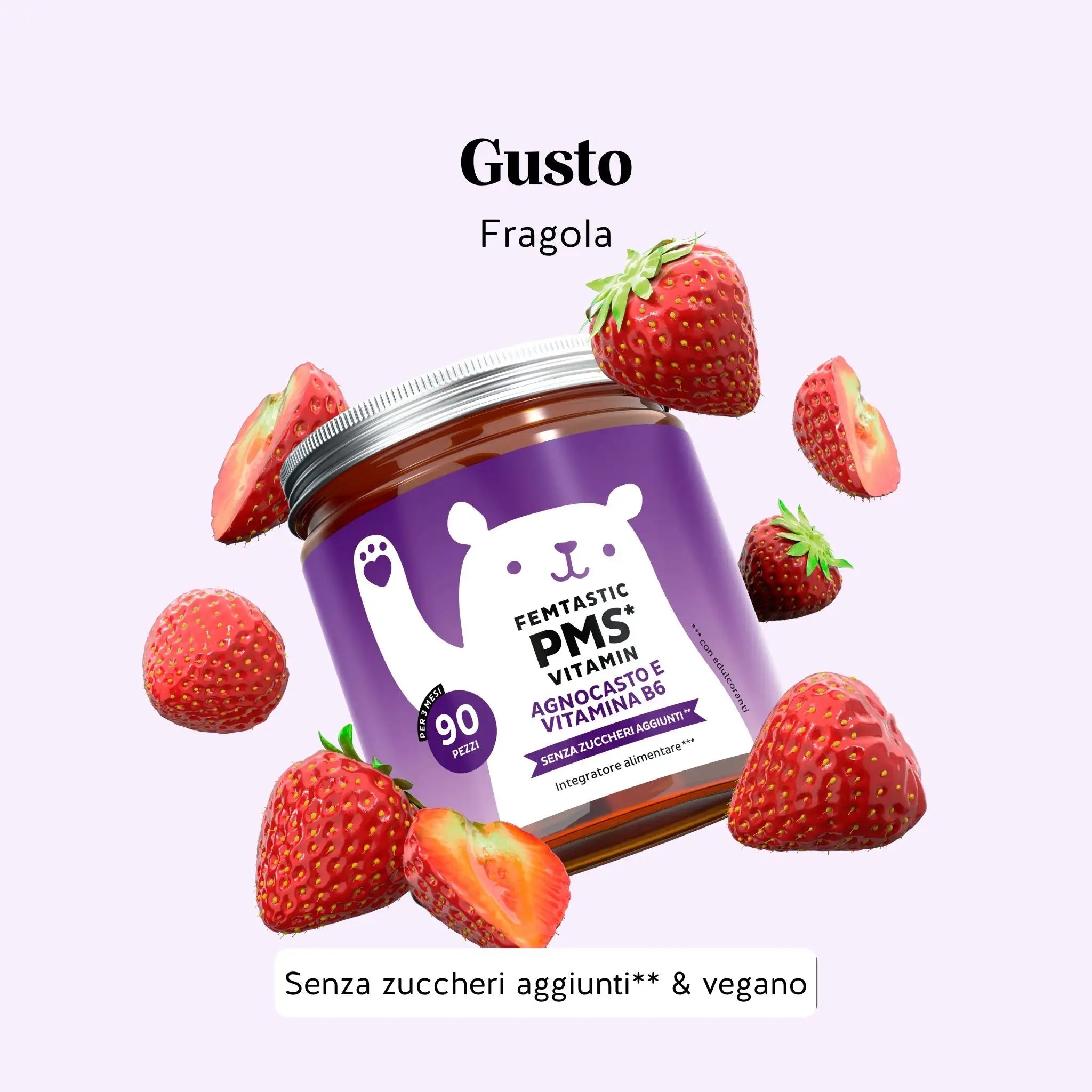 Beauty Bears Femtastic PMS vitamina B6 orsetti 45 giorni fragola