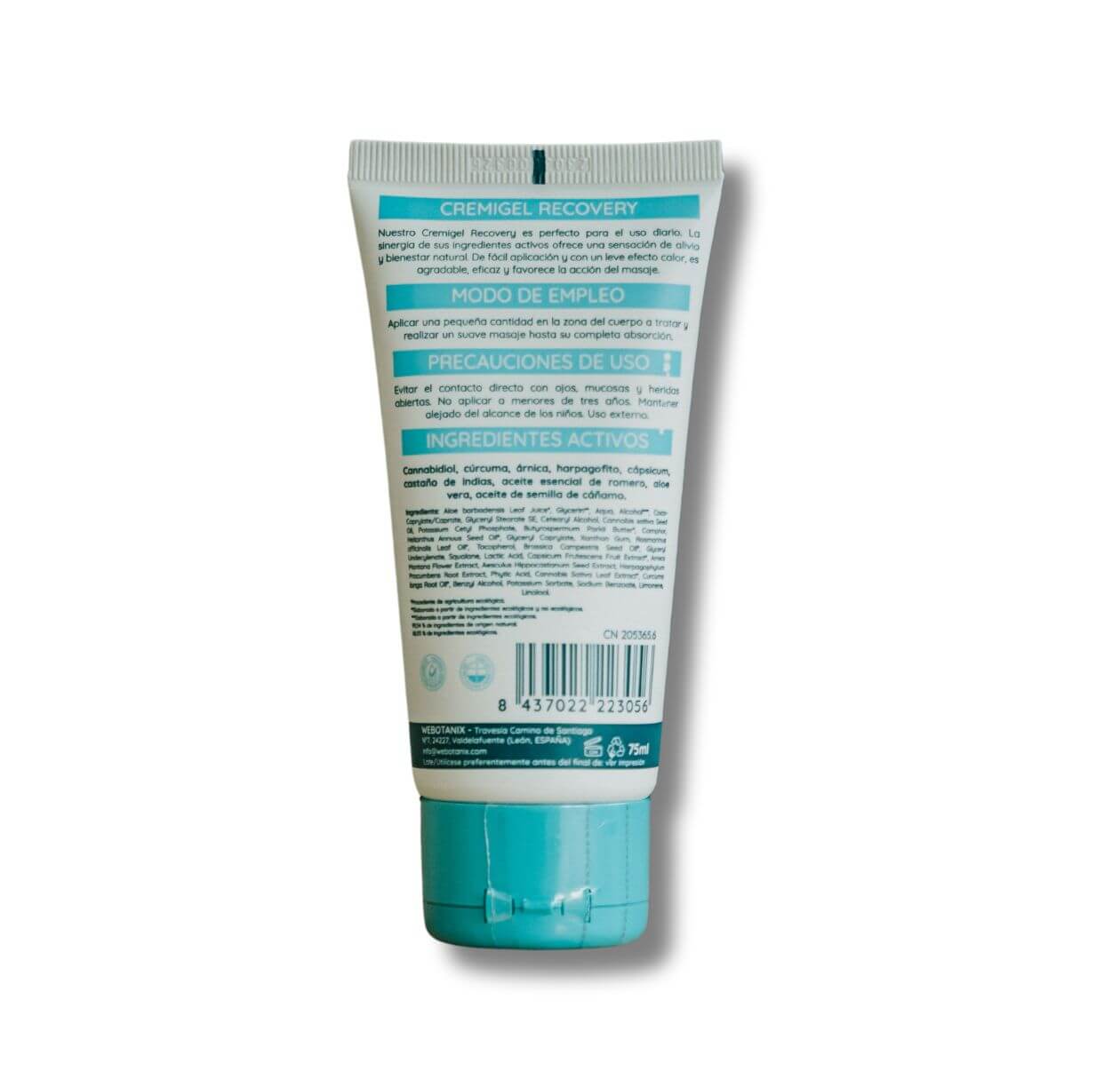 Webotanix MARINECOL Cremigel Recovery gel 75 ml 120 mg CBD