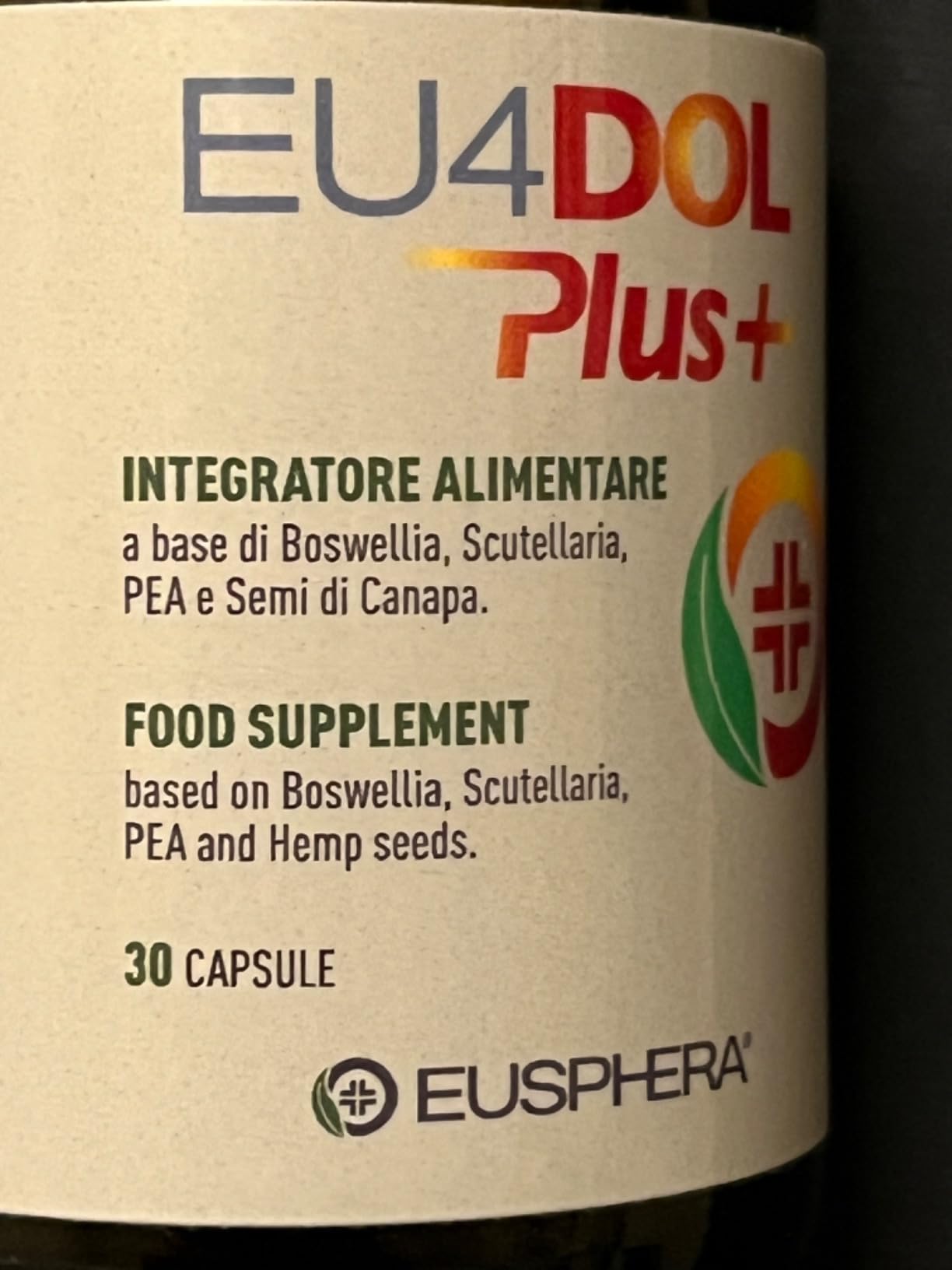 Eusphera EU4DOL PLUS integratore articolazioni boswellia e canapa