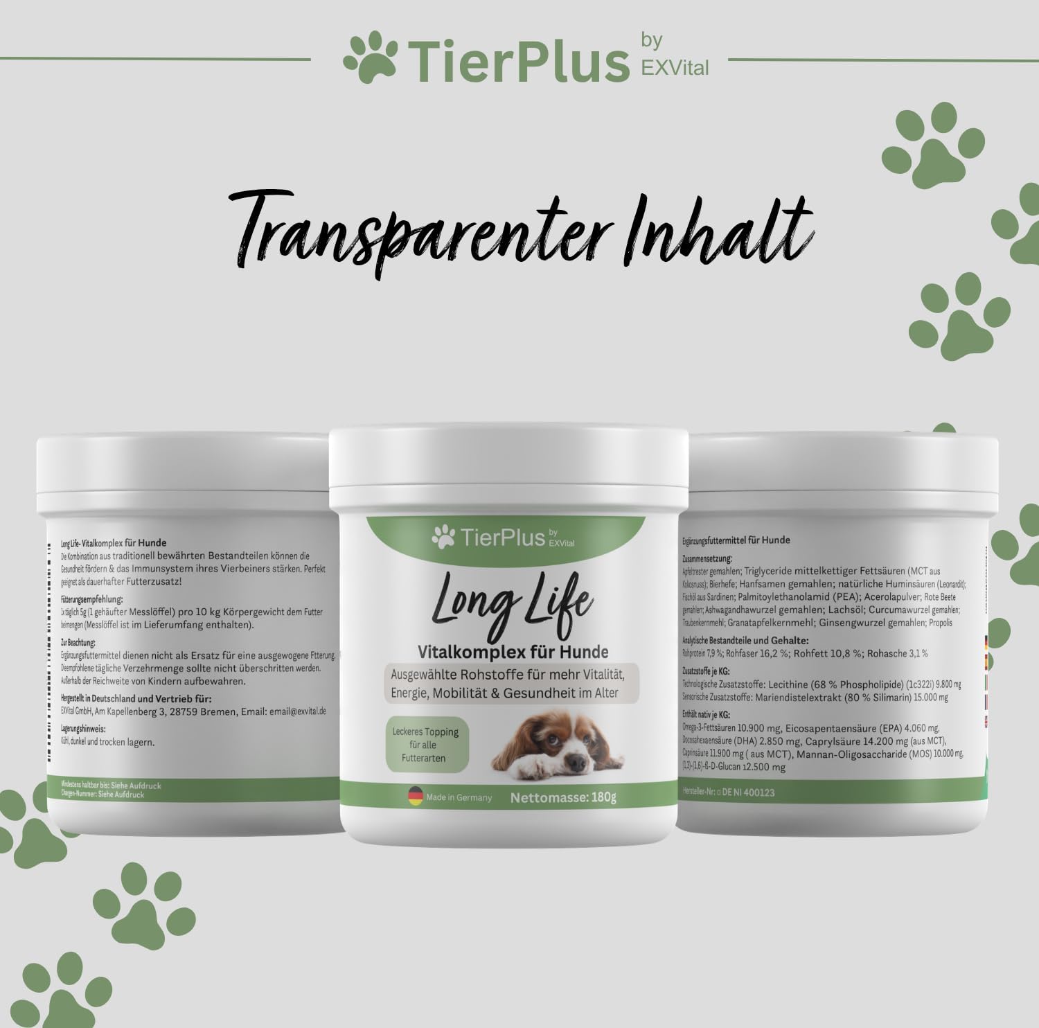 EXVital TierPlus Long Life polvere cani senior omega 3