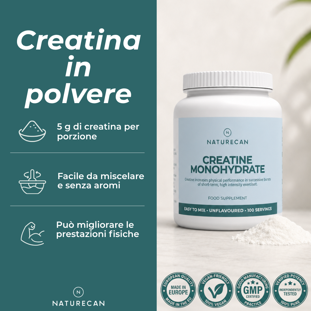Naturecan Protein Creatina Monoidrato polvere 500 g vegana