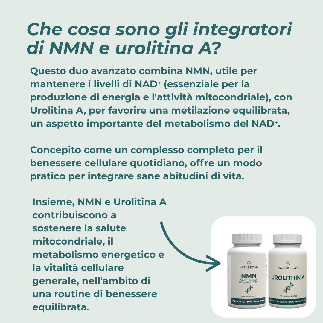 Naturecan Bundles NMN Urolitina A Integratore 60 Capsule Energia