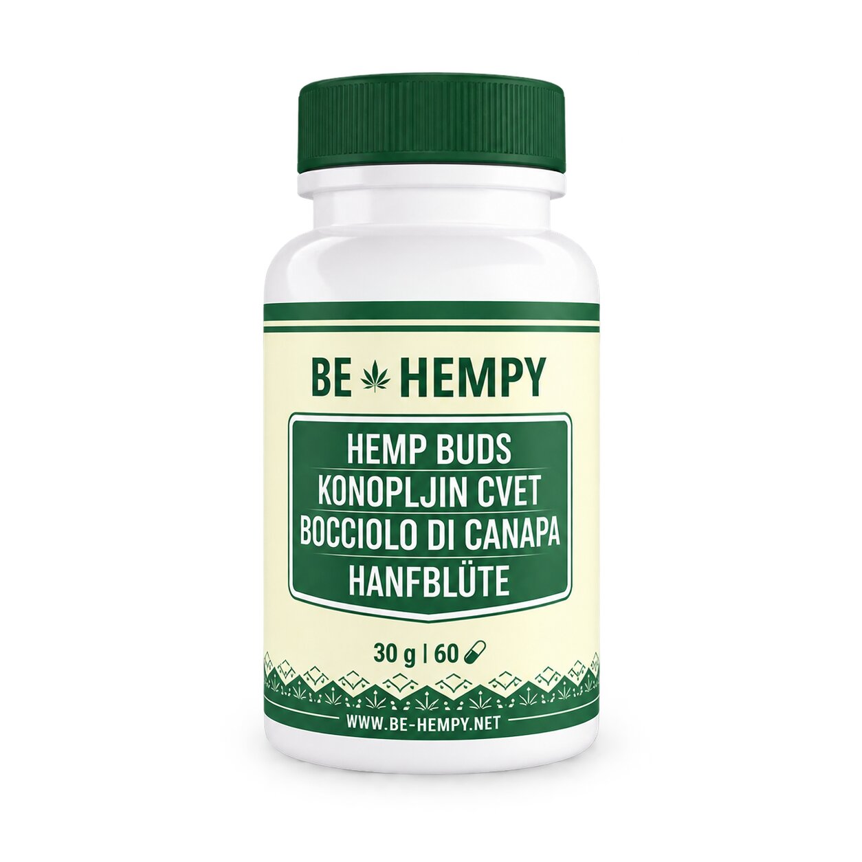 Behempy Hemp Flower CBD flower tops 60 capsule naturali