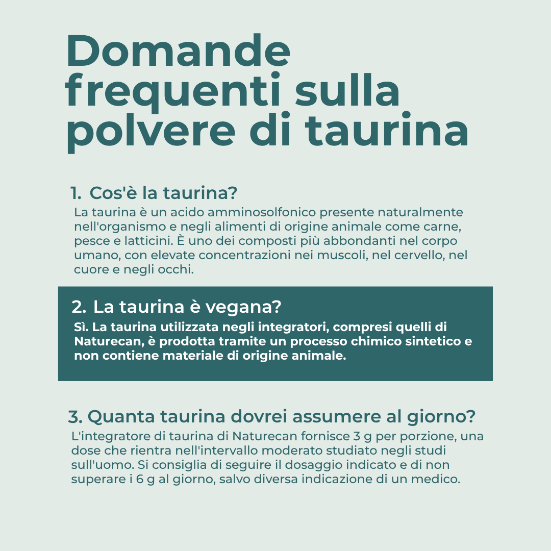 Naturecan Protein Taurina in Polvere 120 Porzioni 3 g