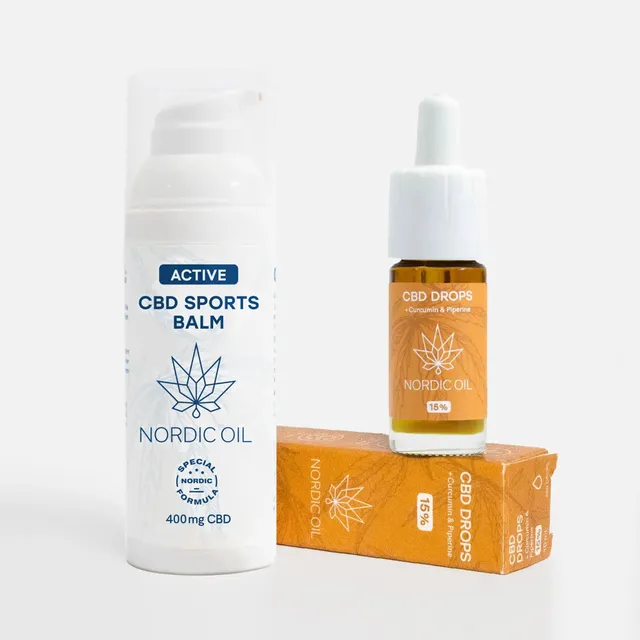 Nordic Oil CBD Active set olio 15% + gel curcuma