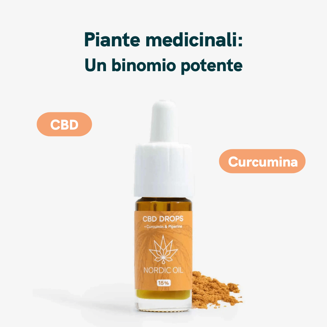 Nordic Oil Nordic Cosmetics olio dolore CBD curcumina 250 gocce