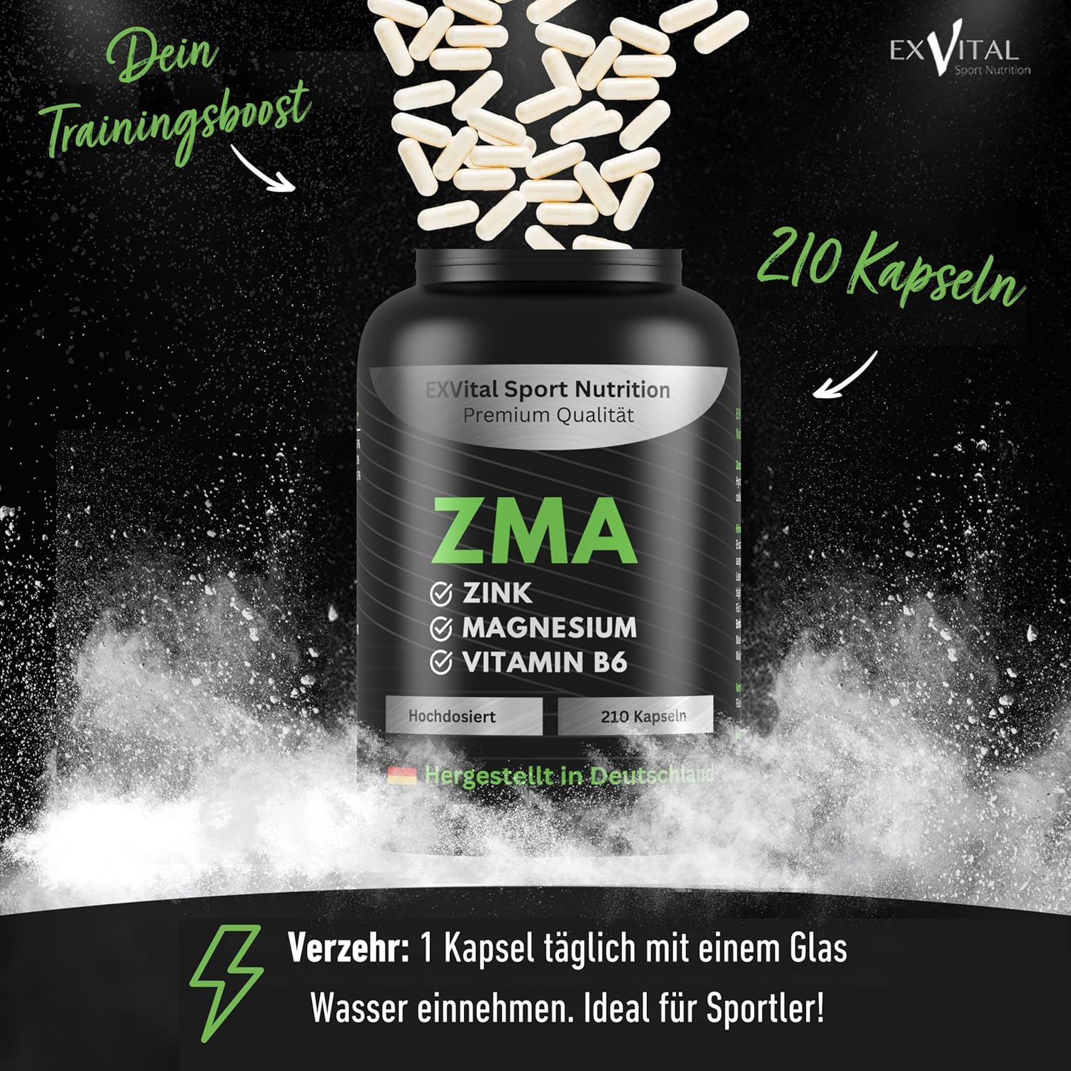 EXVital Sport ZMA 210 capsule magnesio zinco vitamina B6