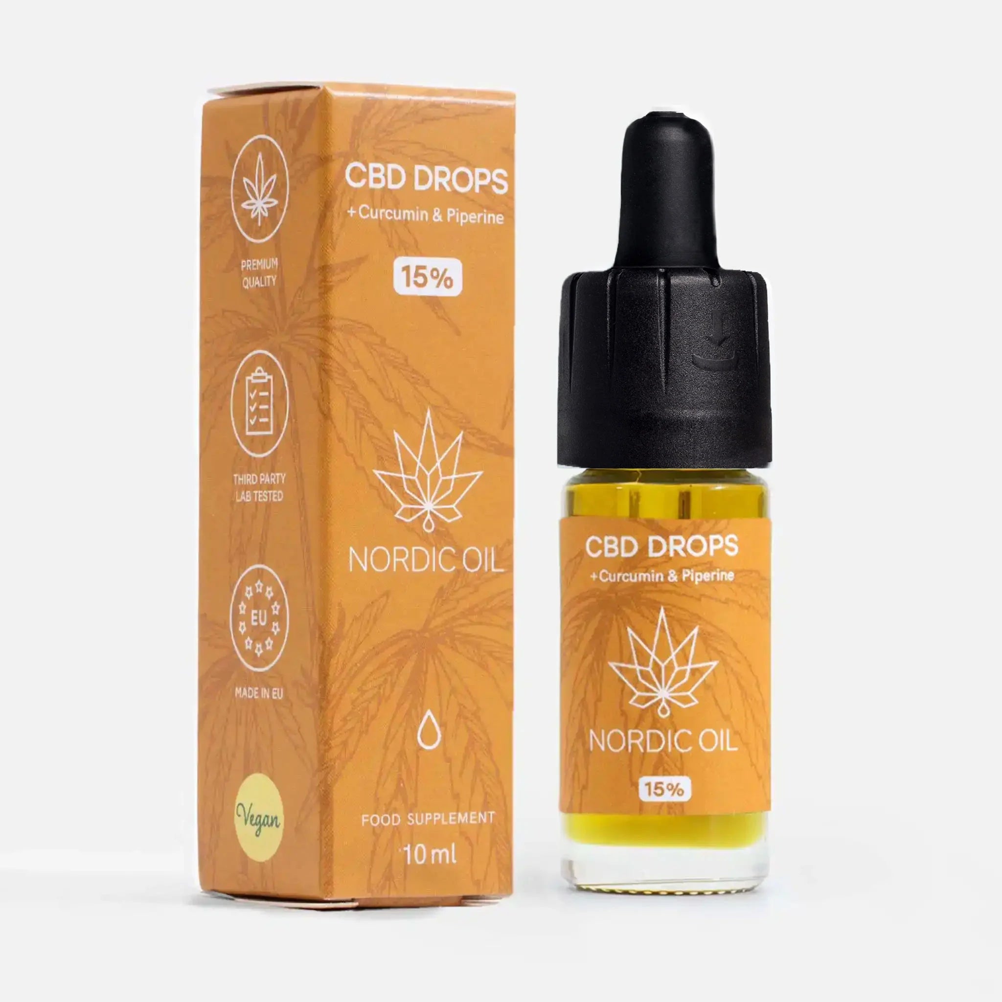 Nordic Oil CBD Oil with Curcumin 15% olio CBD curcumina 250 gocce