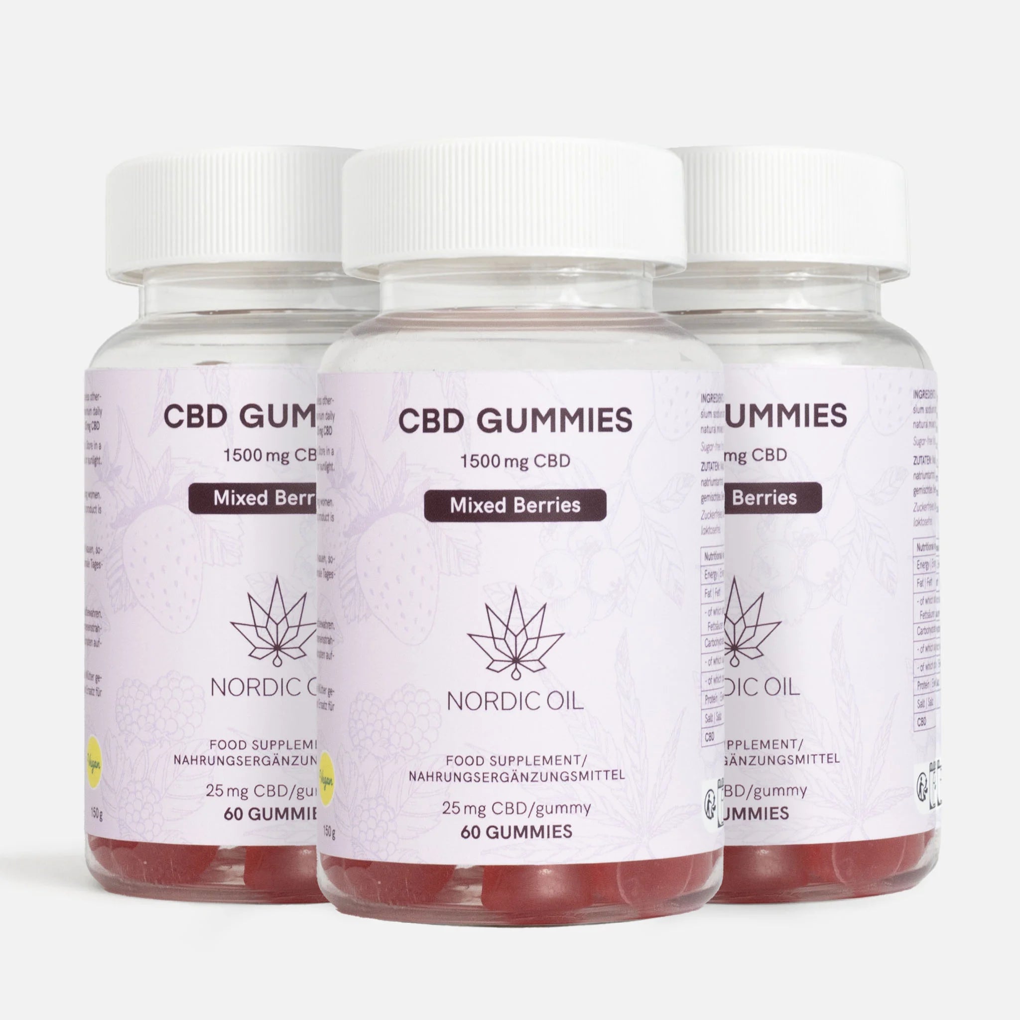Nordic Oil CBD Gummies gommose CBD frutti bosco 1500mg 3x60