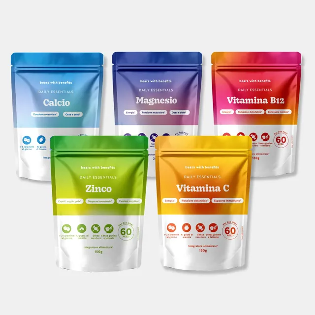 Beauty Bears Benessere Essentials set 5 integratori vegani