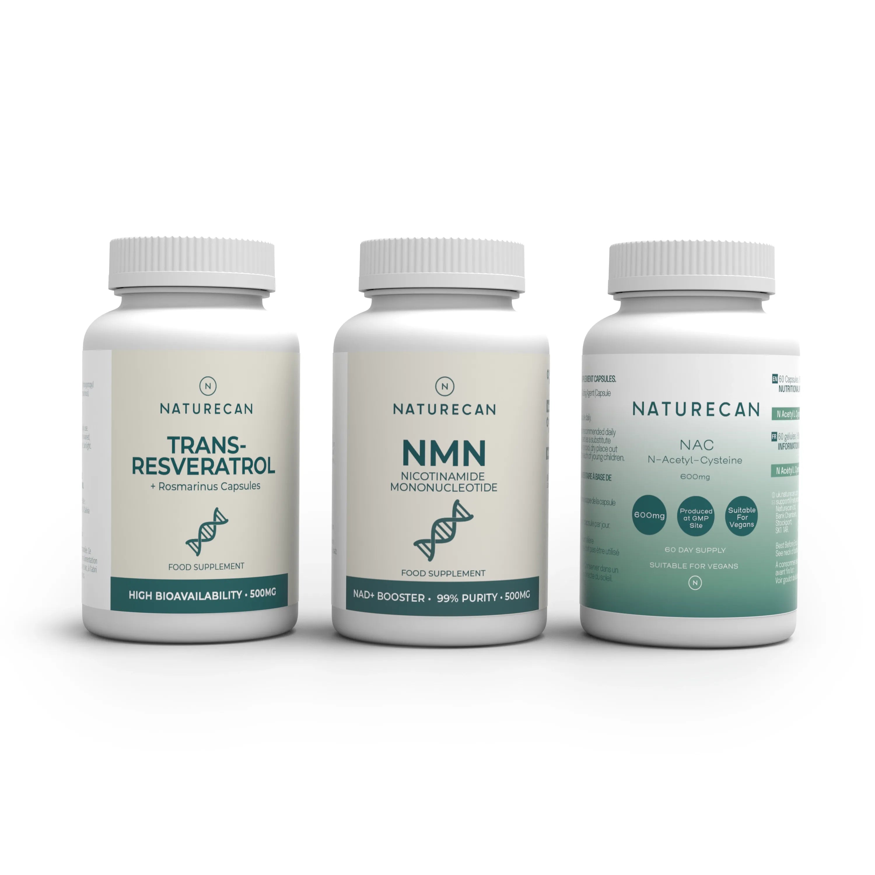 Naturecan Bundles Anti-età NMN NAC Resveratrolo Capsule Longevità