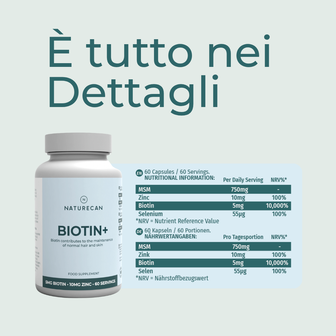 Naturecan Biotin+ Compresse Biotina 5mg 60 zinco capelli