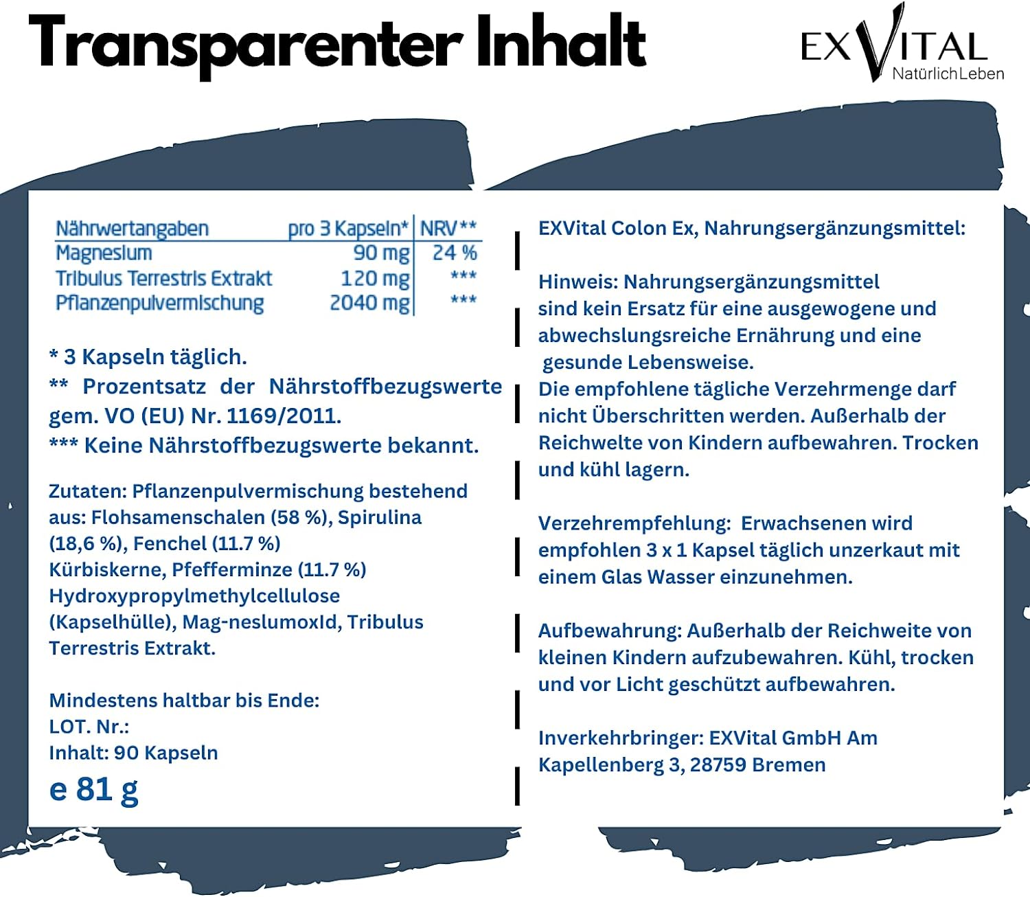 EXVital Darmgesundheit Colon Ex capsule 90 psillio magnesio