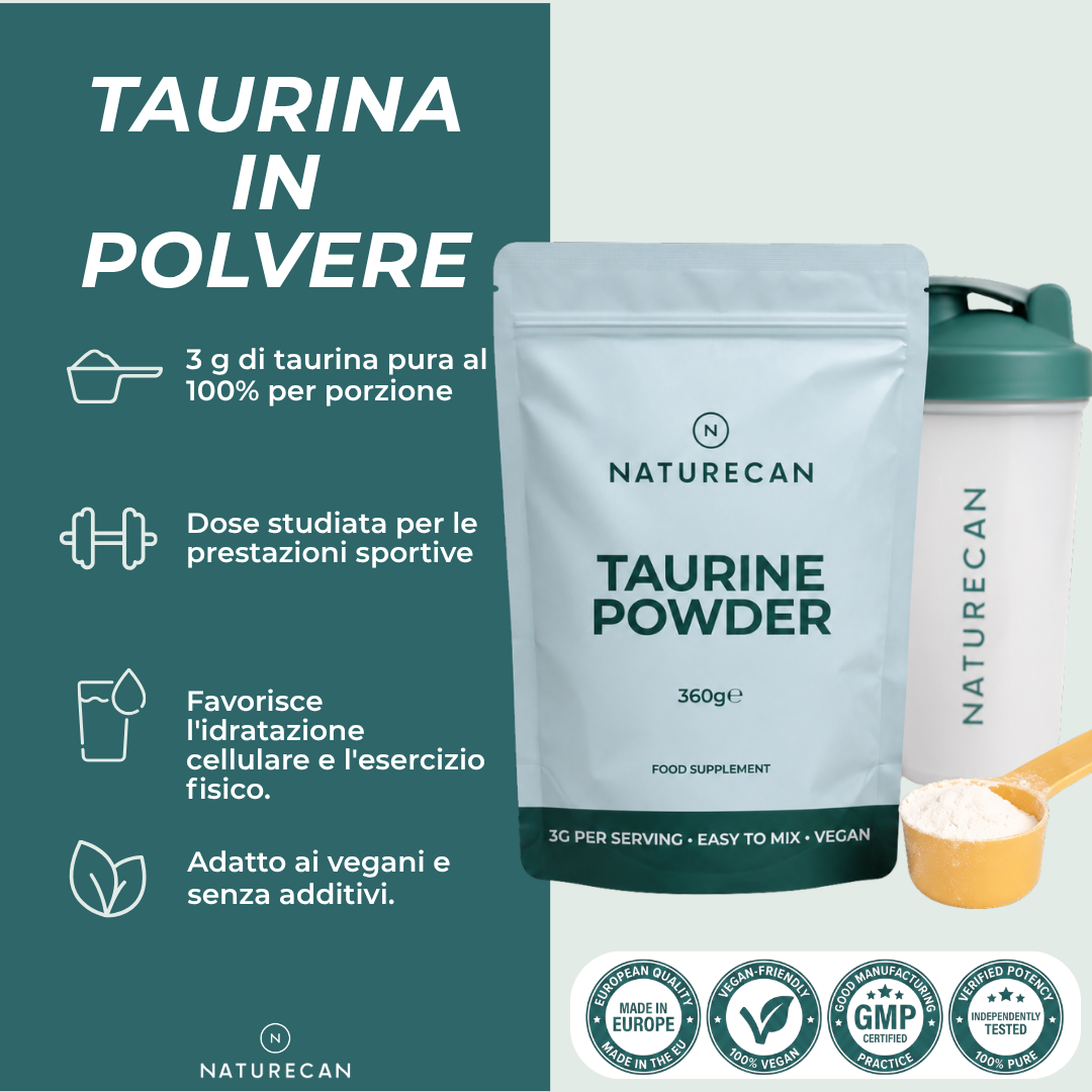 Naturecan Protein Taurina in Polvere 120 Porzioni 3 g