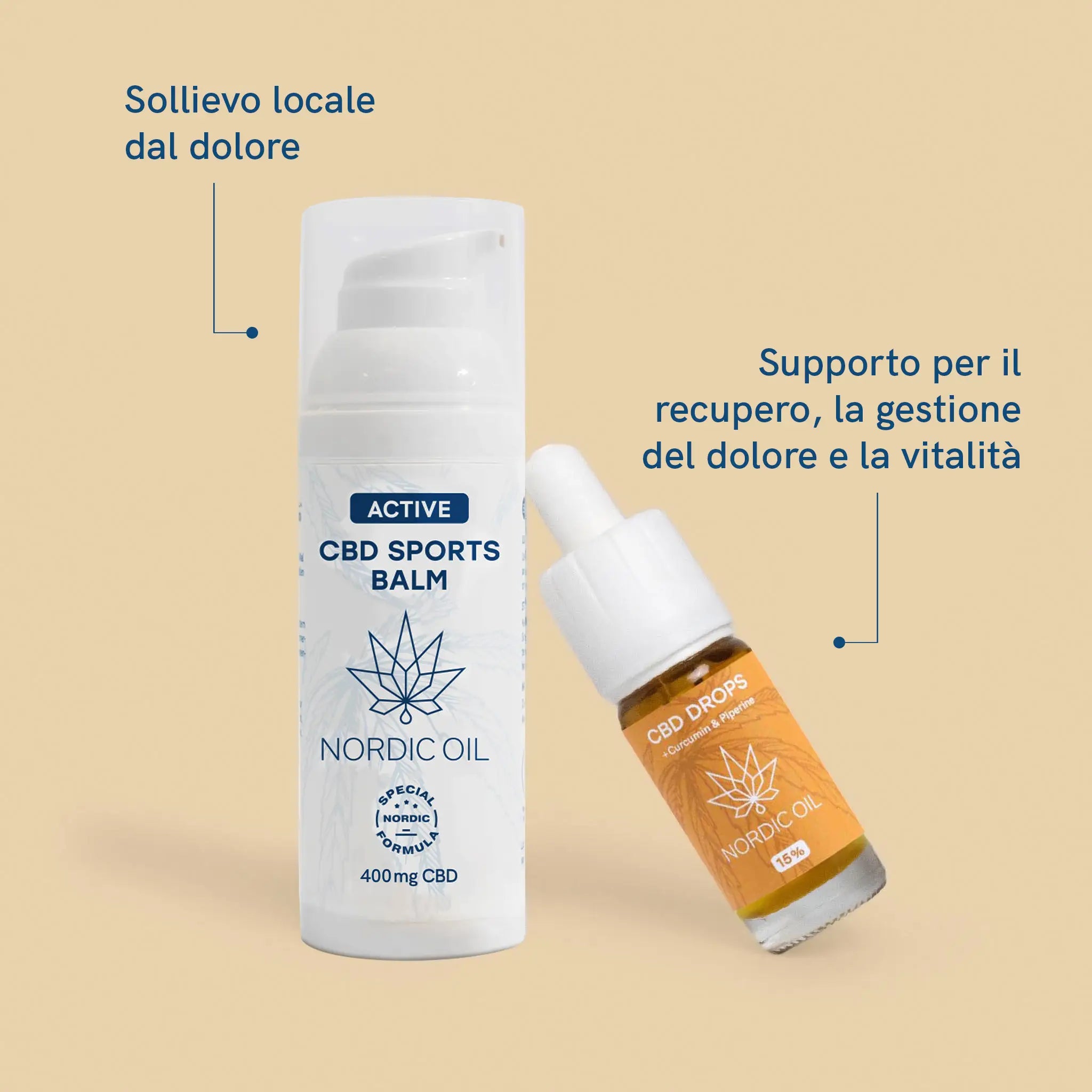 Nordic Oil CBD Active set olio 15% + gel curcuma