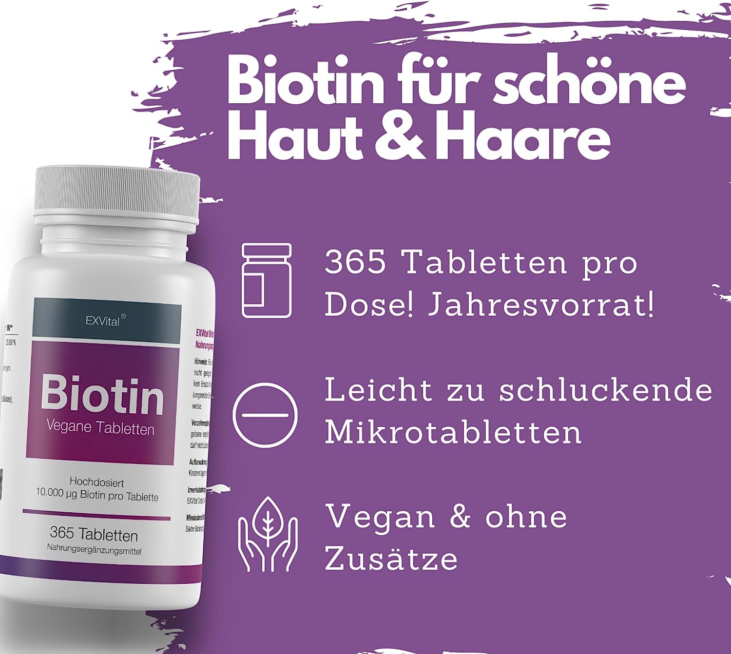 EXVital Haare & Nägel Biotina 365 compresse 10000 mcg