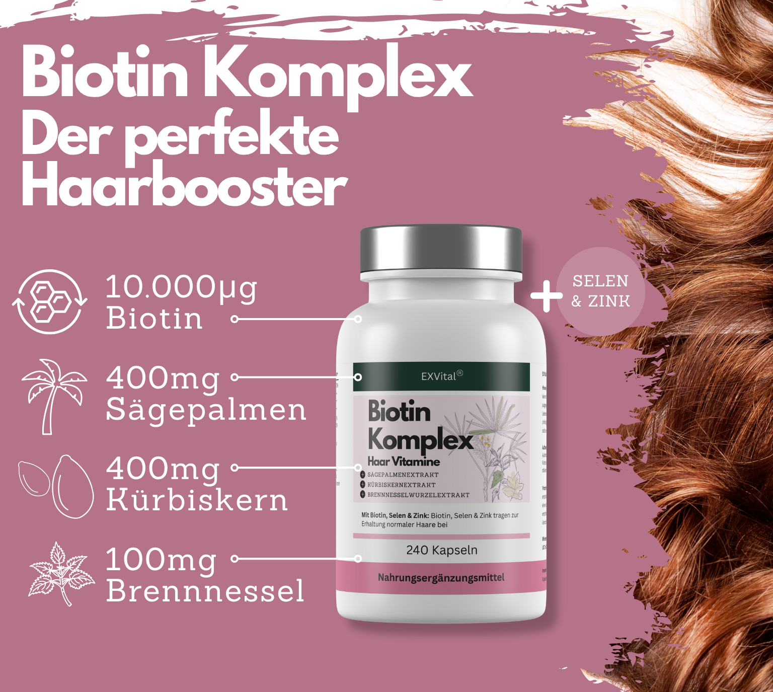 EXVital Biotina Complesso Capsule 240 Pezzi 10000 mcg