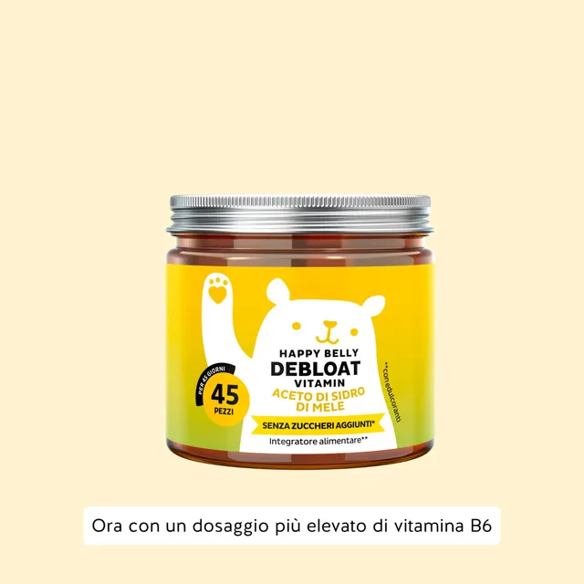 Beauty Bears Happy Belly Debloat Vitamin orsetti 45 giorni aceto di mele
