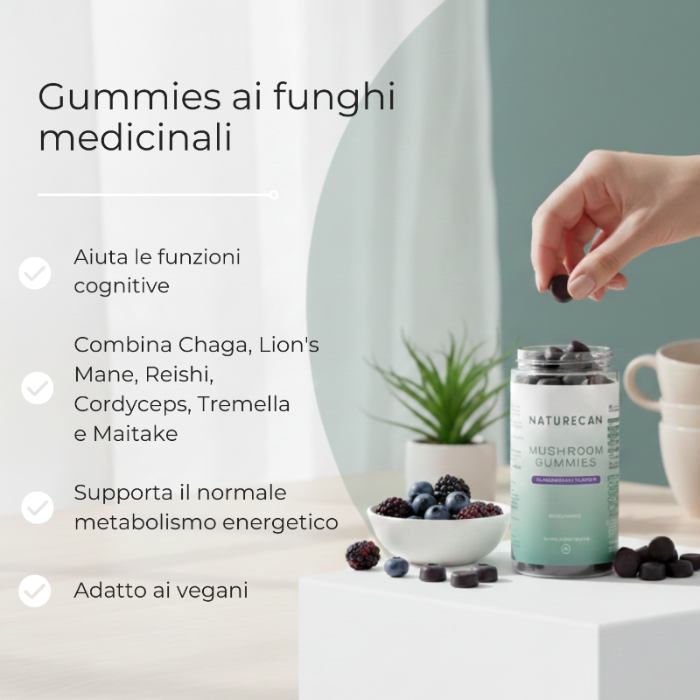 Naturecan Caramelle Funghi Reishi Chaga 60 gommose
