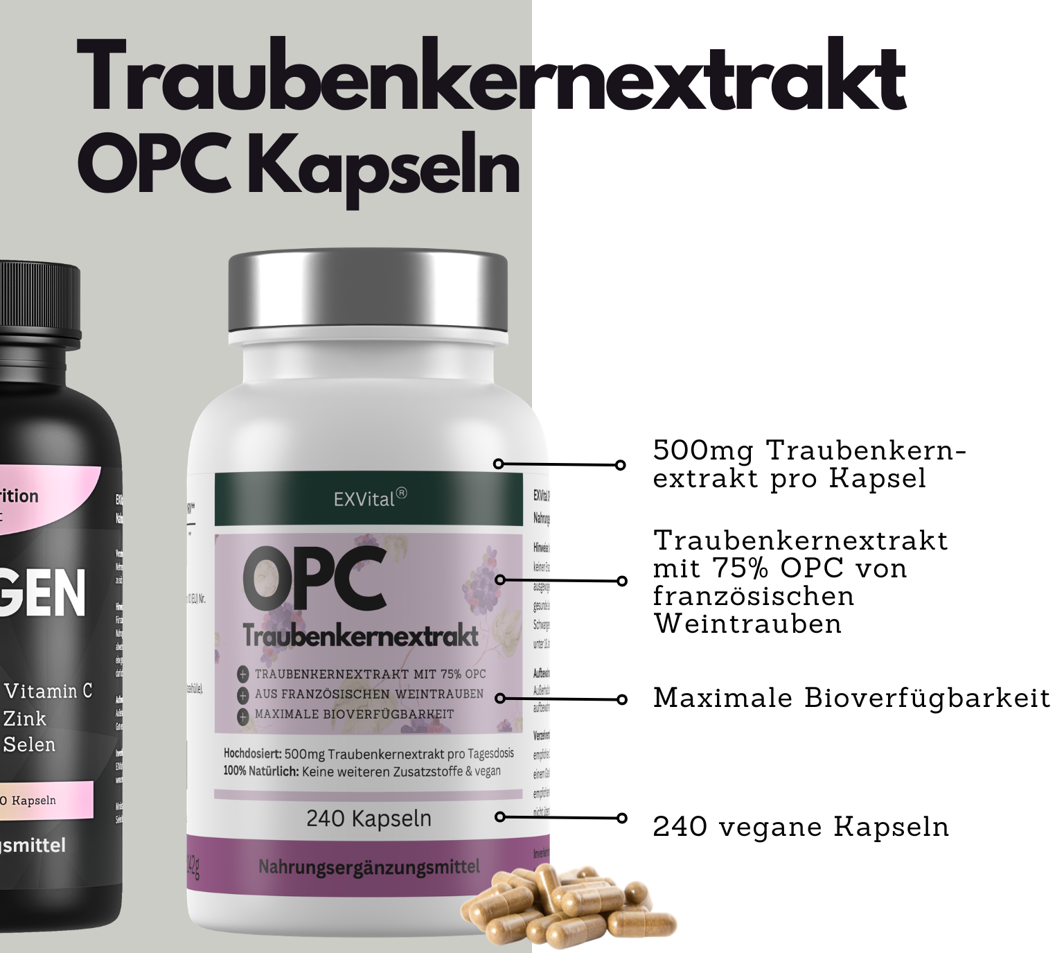 EXVital Natural Beauty Set collagene Q10 OPC capsule